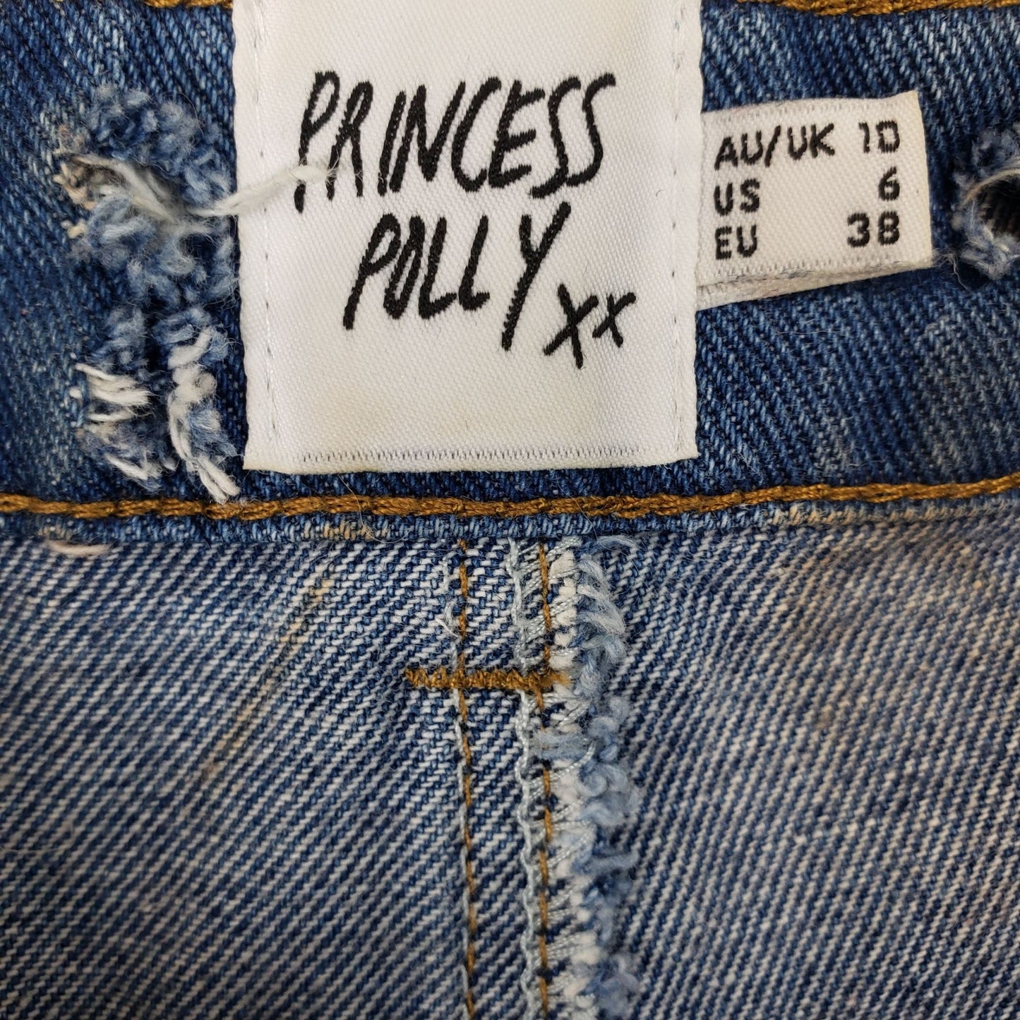 Princess Polly Distressed Hi-Rise Relaxed Fit Jeans Size 10