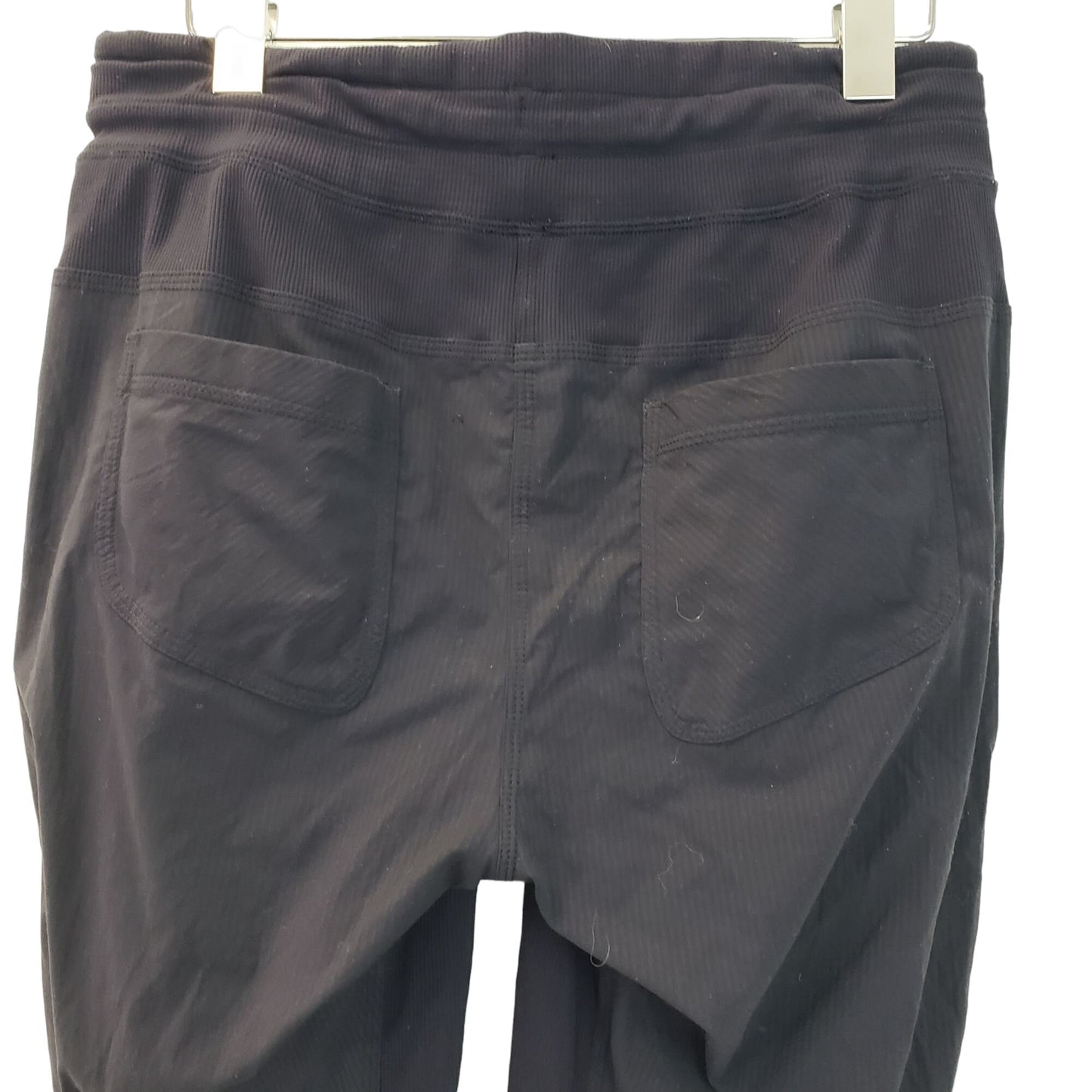 Lululemon Black Micro Striped Track Pants with Pockets Size 6