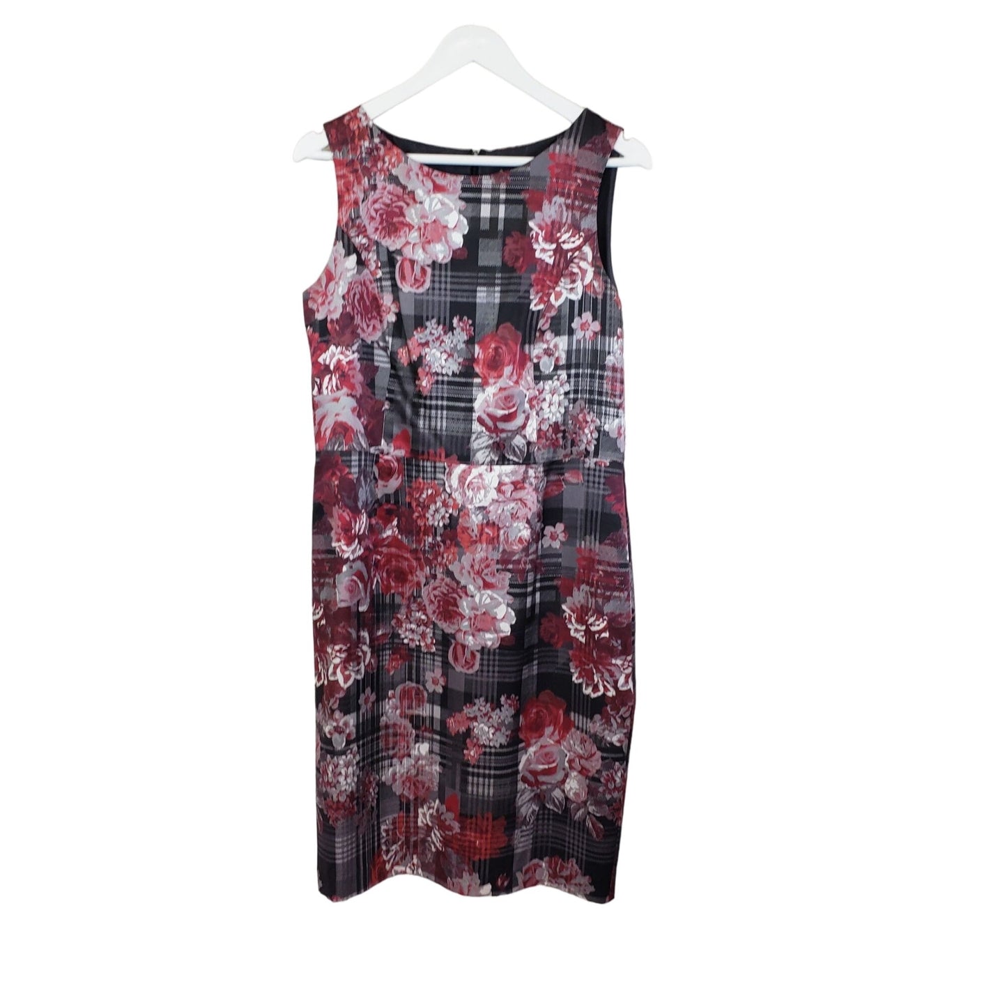Brooks Brothers Silk & Wool Blend Floral & Plaid Shift Dress Size 8