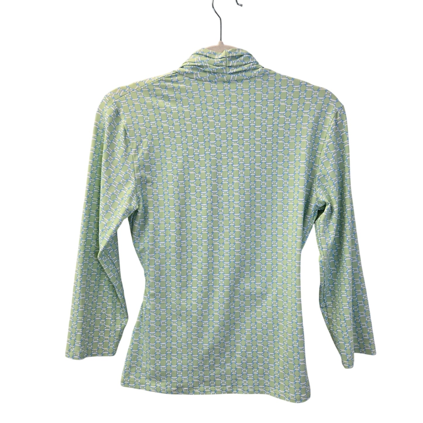 J. McLaughlin Catalina Cloth Graphic Chain Print Faux Wrap Top Size Small