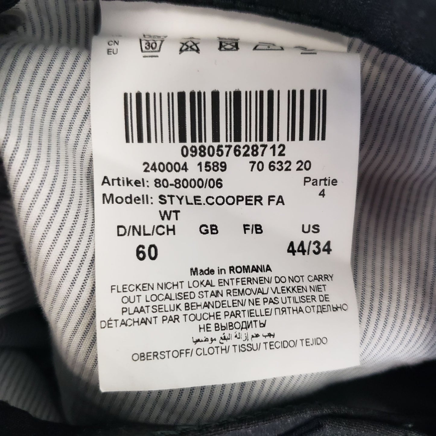 Brax Cooper Fancy Lightweight 5 Pocket Wool Blend Pants Size 44x34