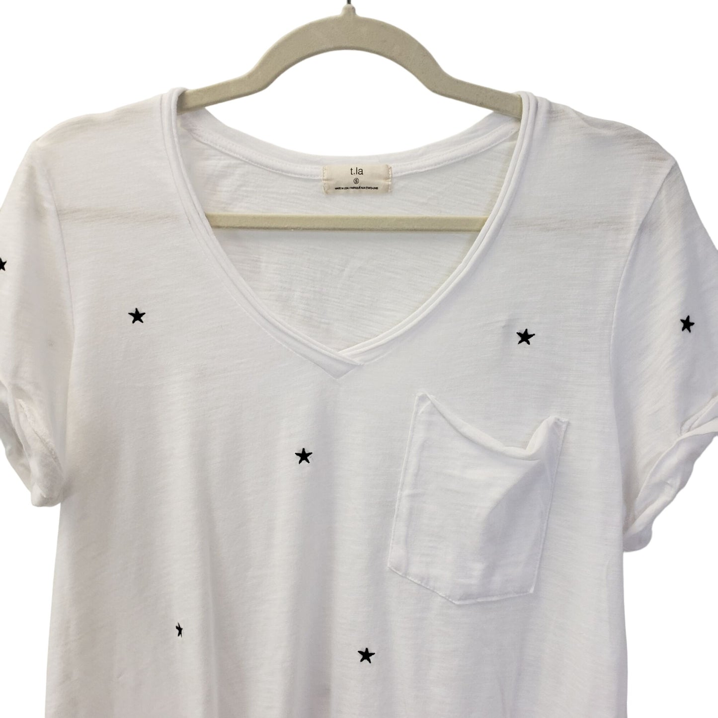 Anthropologie t.la Star Print Short Sleeve Slub T-shirt Size Small