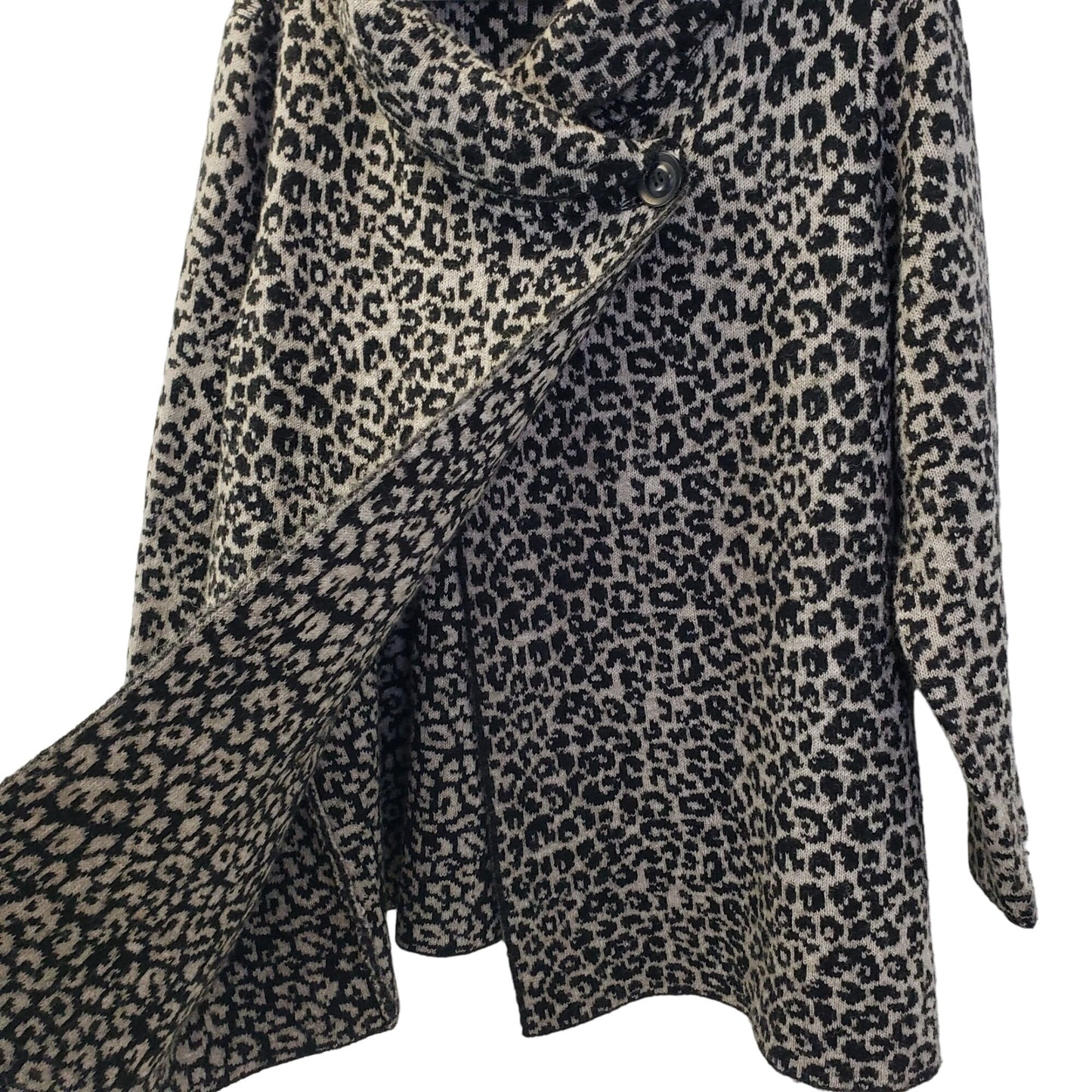 Christian Siriano Wool Blend Leopard Print Poncho Sweater Size 2X