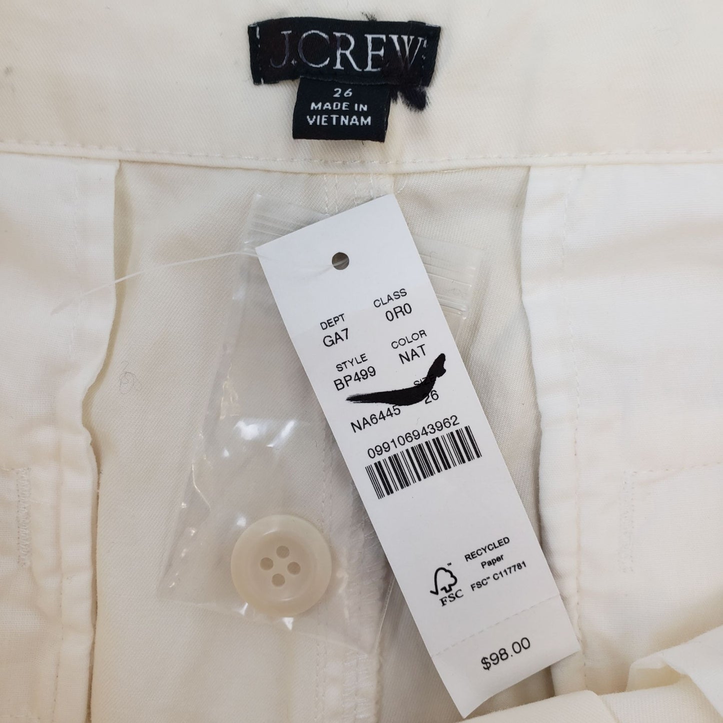 NWT J. Crew Sailor Chino Pants in Cozy Size 26