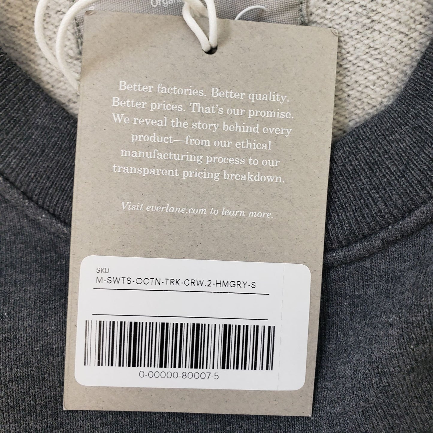 NWT Everlane Organic Cotton Crewneck Sweatshirt Size Small