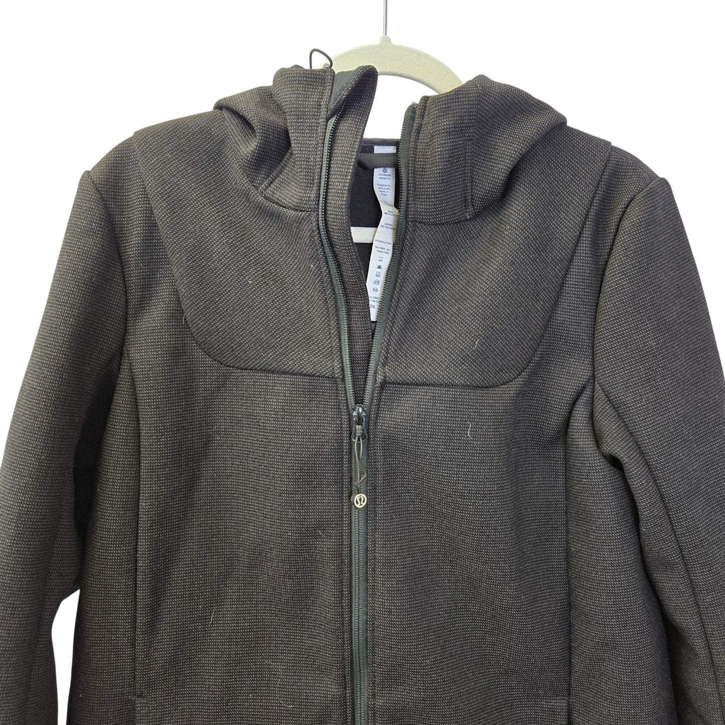 Lululemon City Softshell Tweed Hooded Longline Jacket Size 10