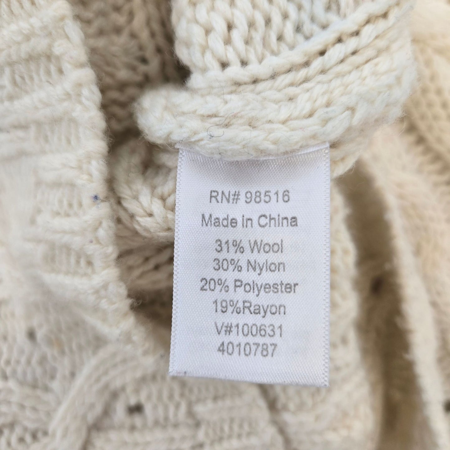 Coldwater Creek Wool Blend Open Cable Knit Sweater Size XS