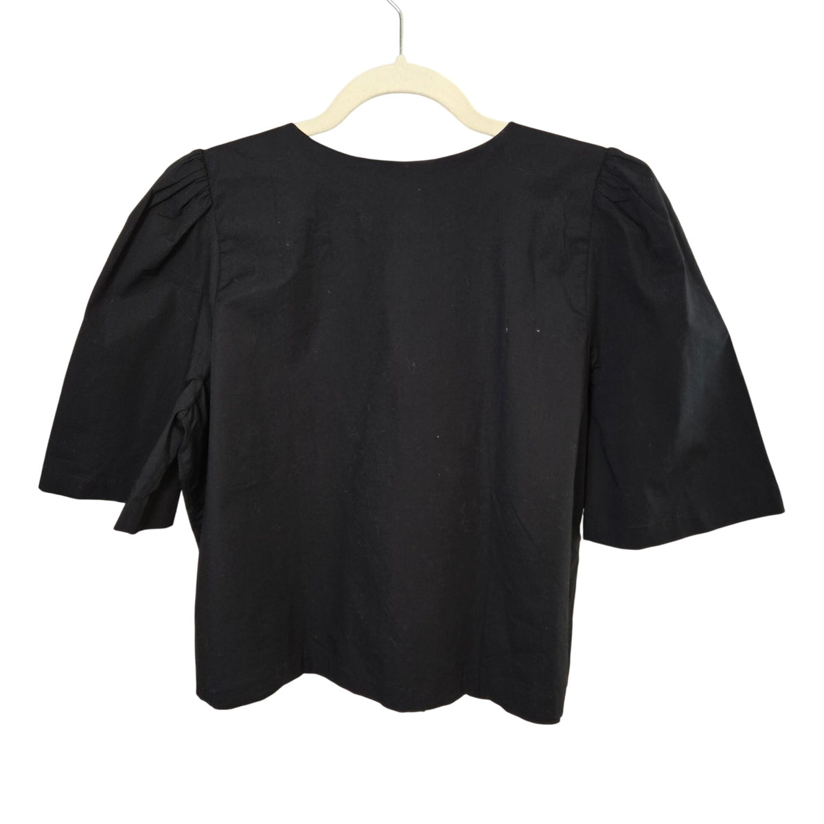 NWT Ann Taylor Three Tie Puff Sleeve Slightly Cropped Top Size Medium