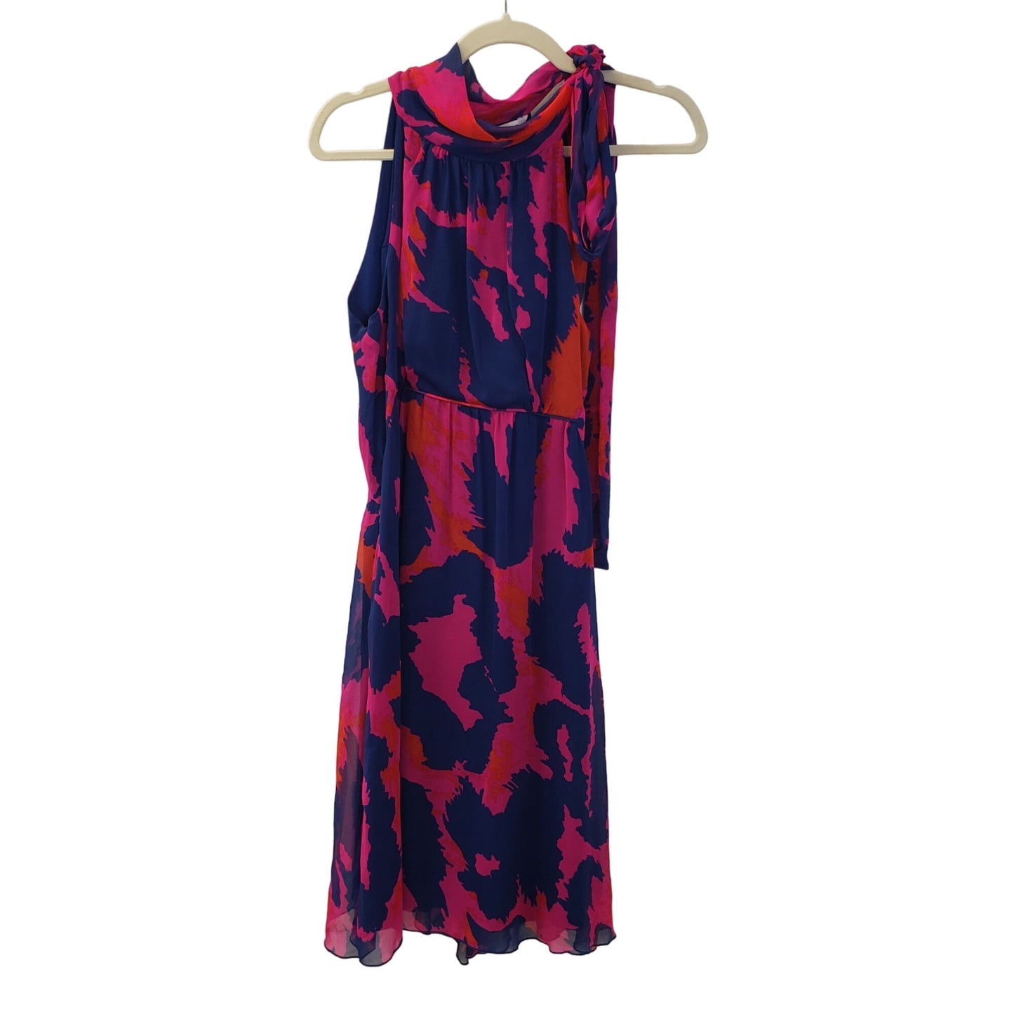 Diane Von Furstenberg Silk Graphic Print Halter Dress Size 10