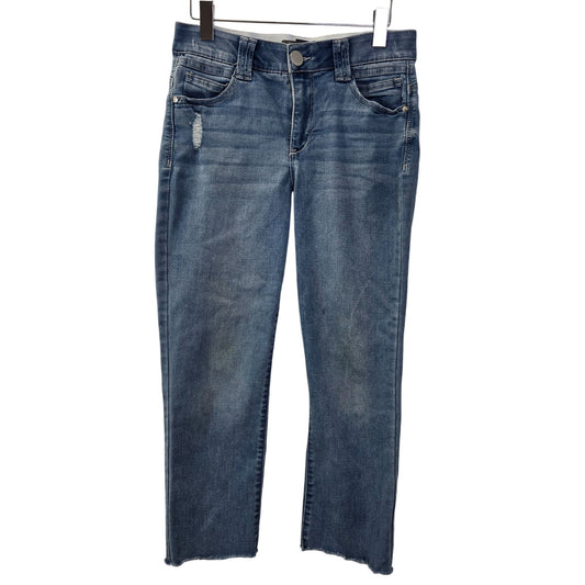 Democracy "Ab"technology Distressed Raw Hem Crop Jeans Size 6