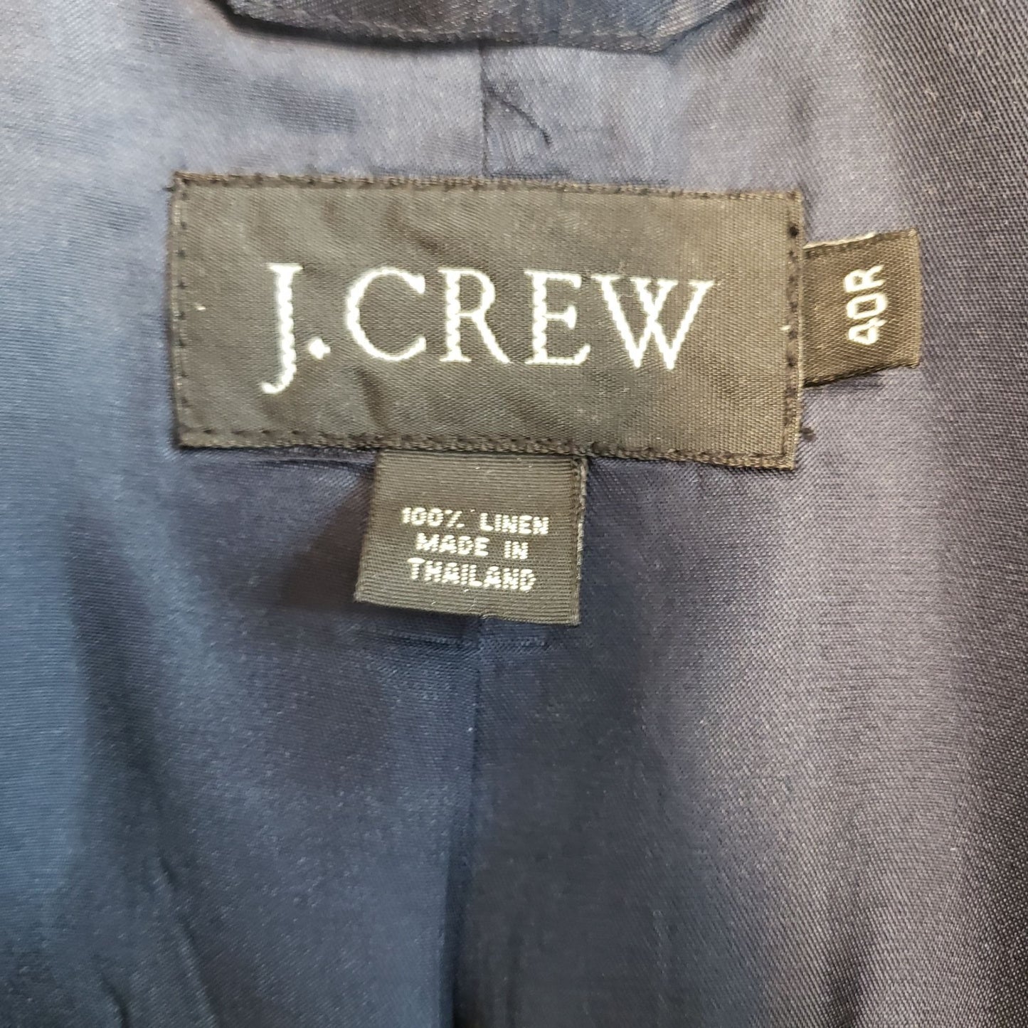 J. Crew 100% Linen Three Button Sport Coat Jacket Size 40R