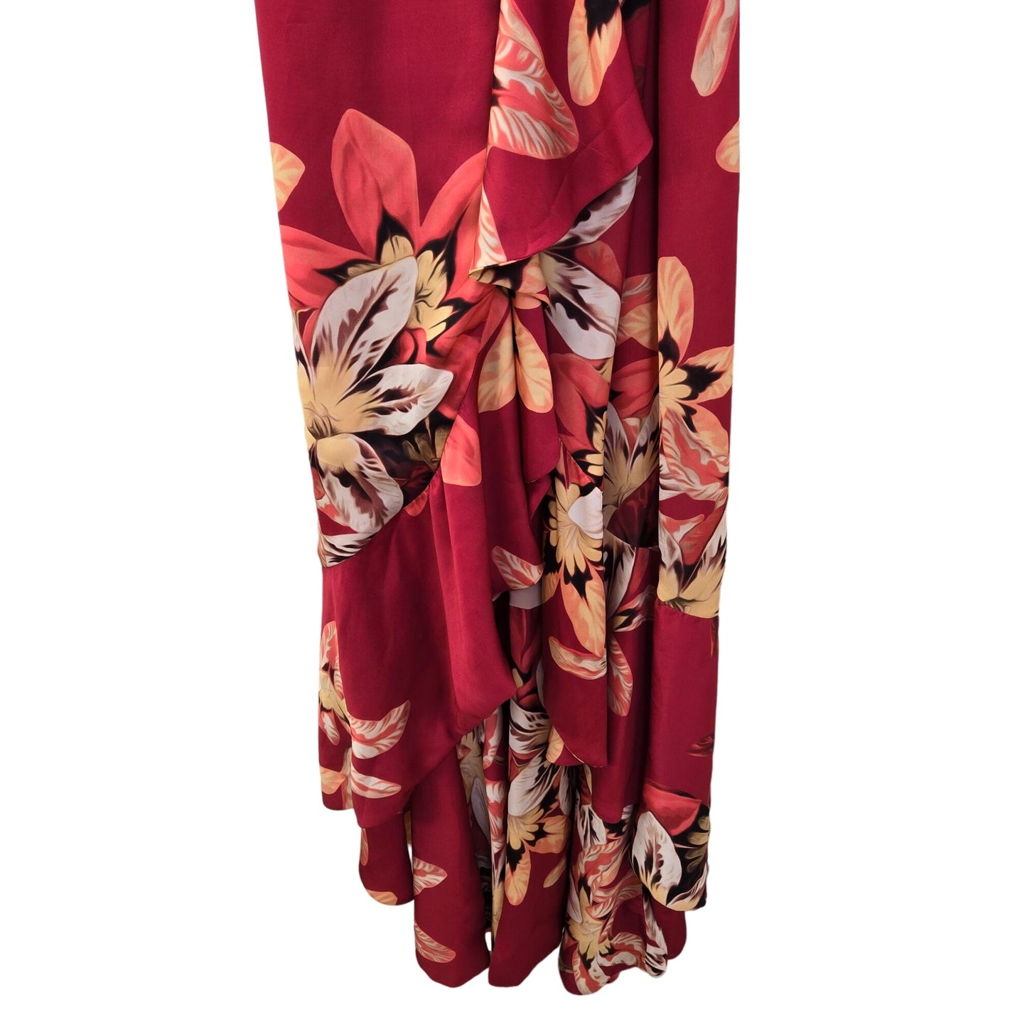 NWOT PatBO Floral Carmen Maxi Wrap Dress in Deep Pink Size 6