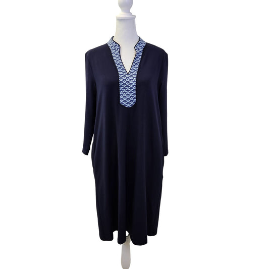 J. McLaughlin V-Neck Jersey Style Shift Dress with Pockets Size Small