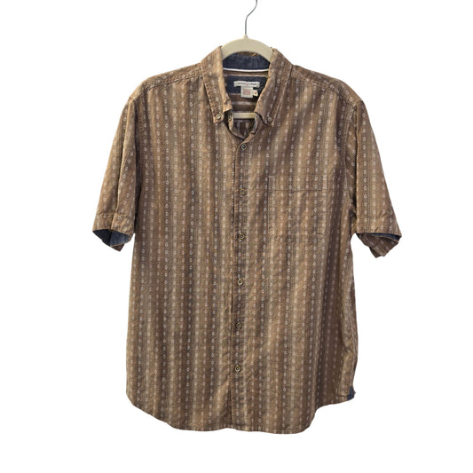 Carbon2Cobalt Graphic Print Short Sleeve Button Down Shirt Size Medium