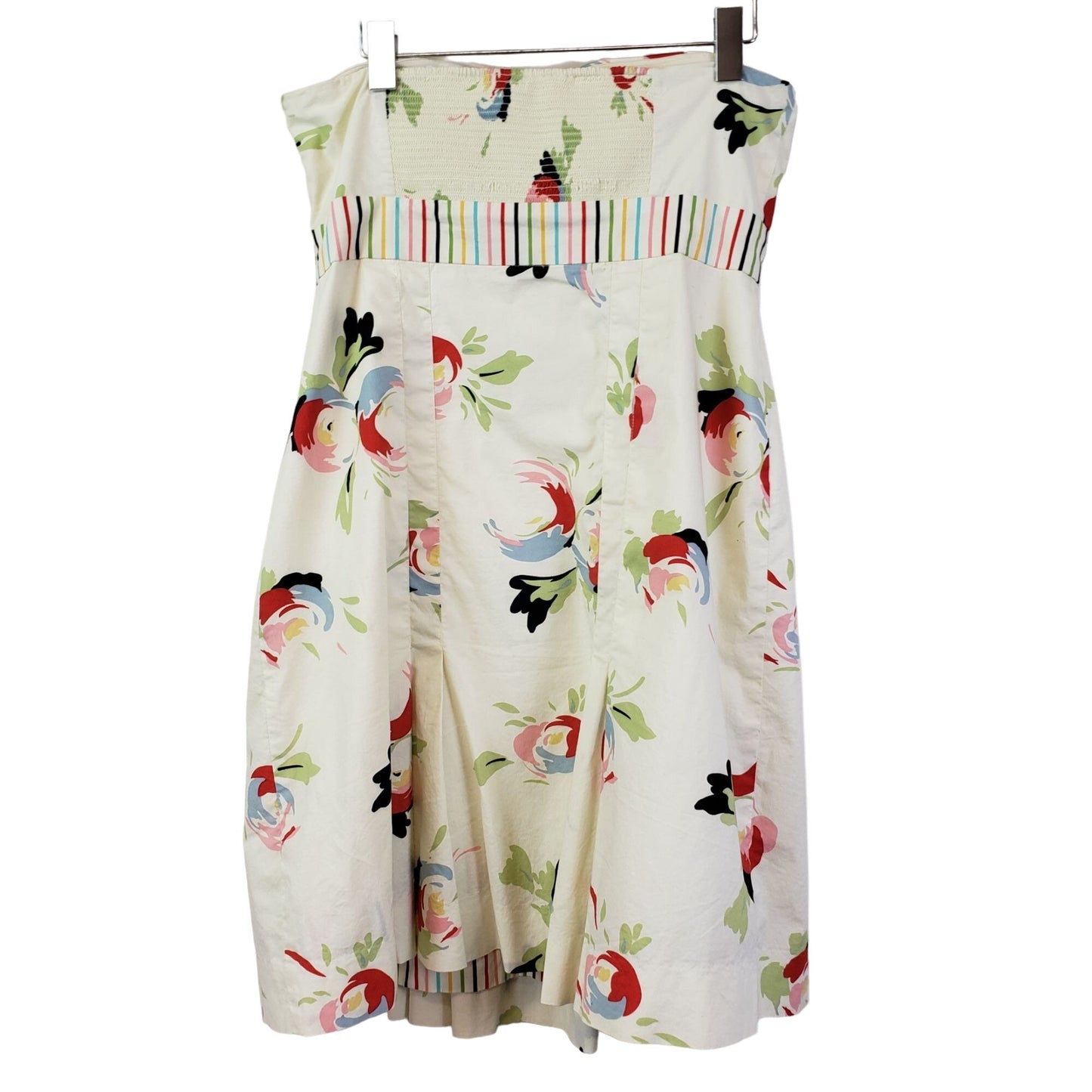 Anthropologie Maeve Floral Strapless Mini Summer Dress Size 10