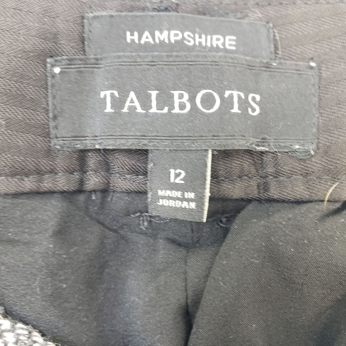 Talbots Hampshire Wool Blend Herringbone Pattern Trousers Size 12