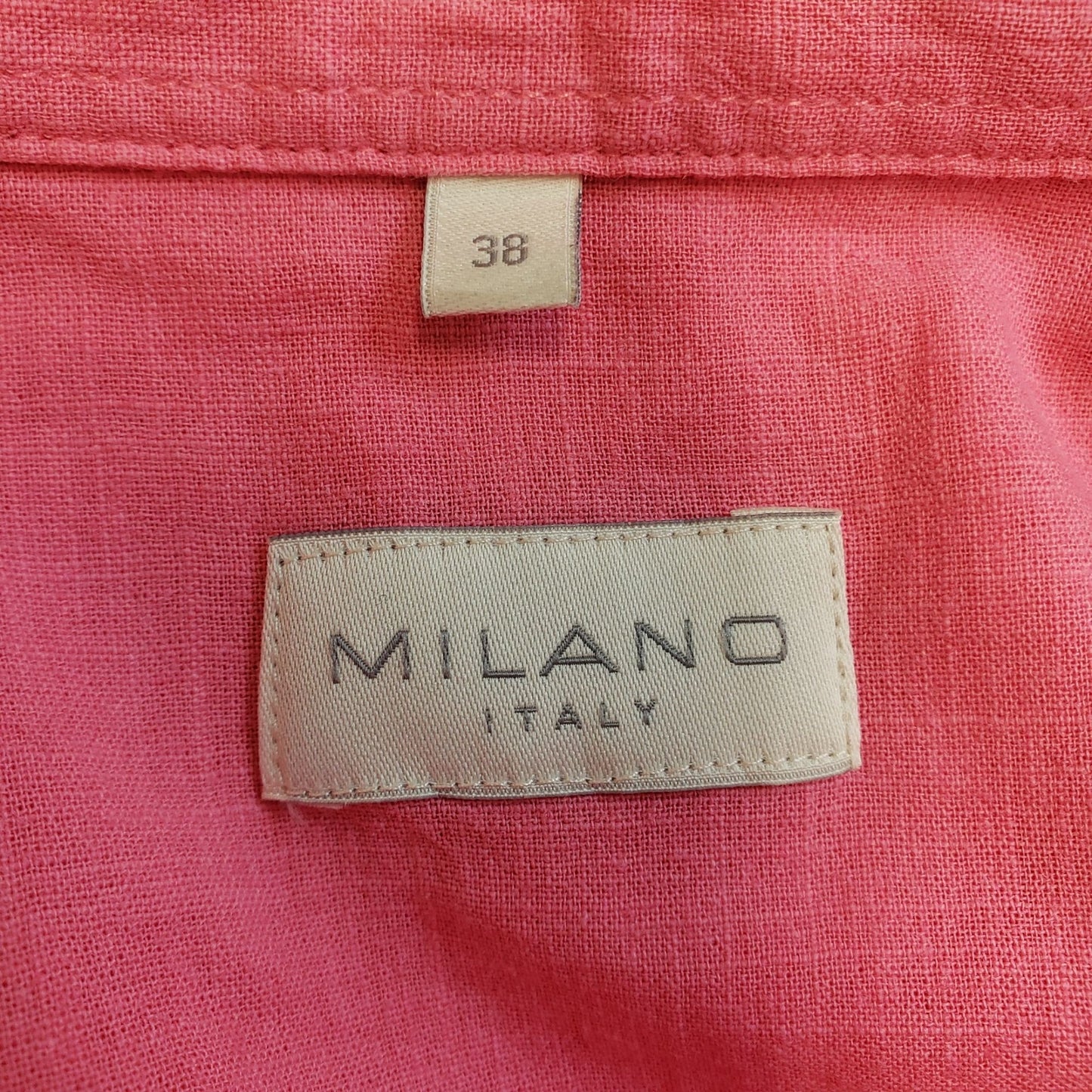 Milano Italy Linen Blend Button Down Shirt Size 38/Small