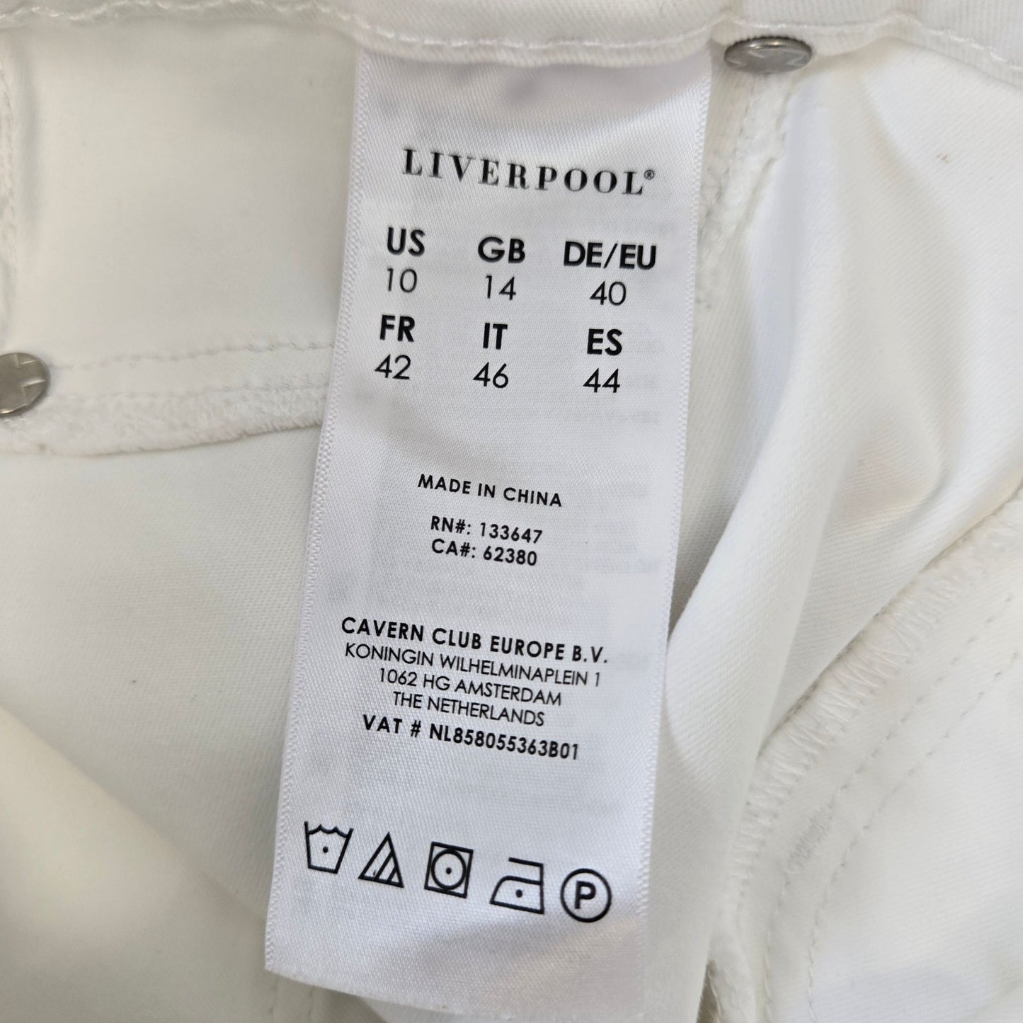Liverpool The Ankle Skinny White Pull On Jegging Pants Size 10