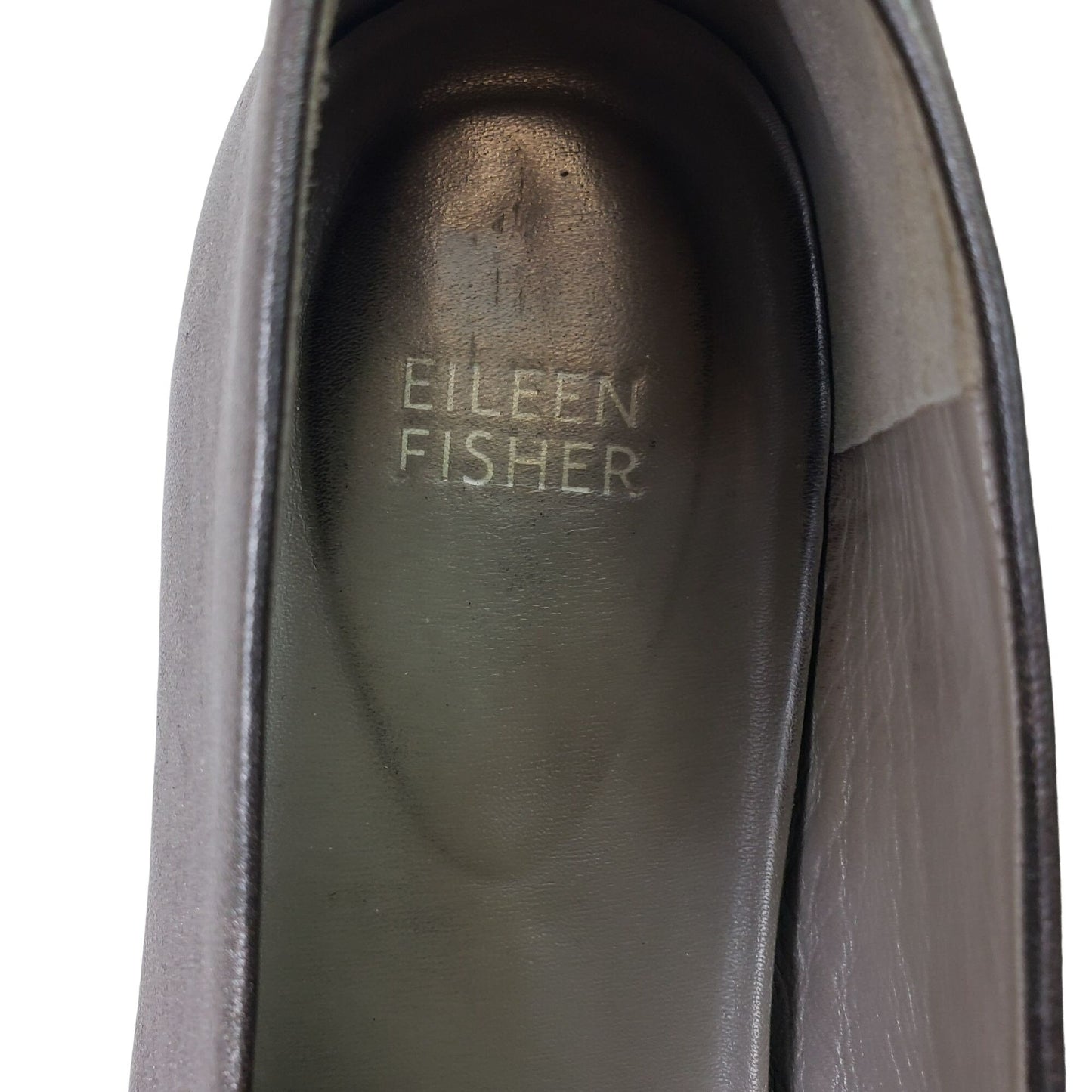 Eileen Fisher Metallic Stretch Leather Loafers Size 10