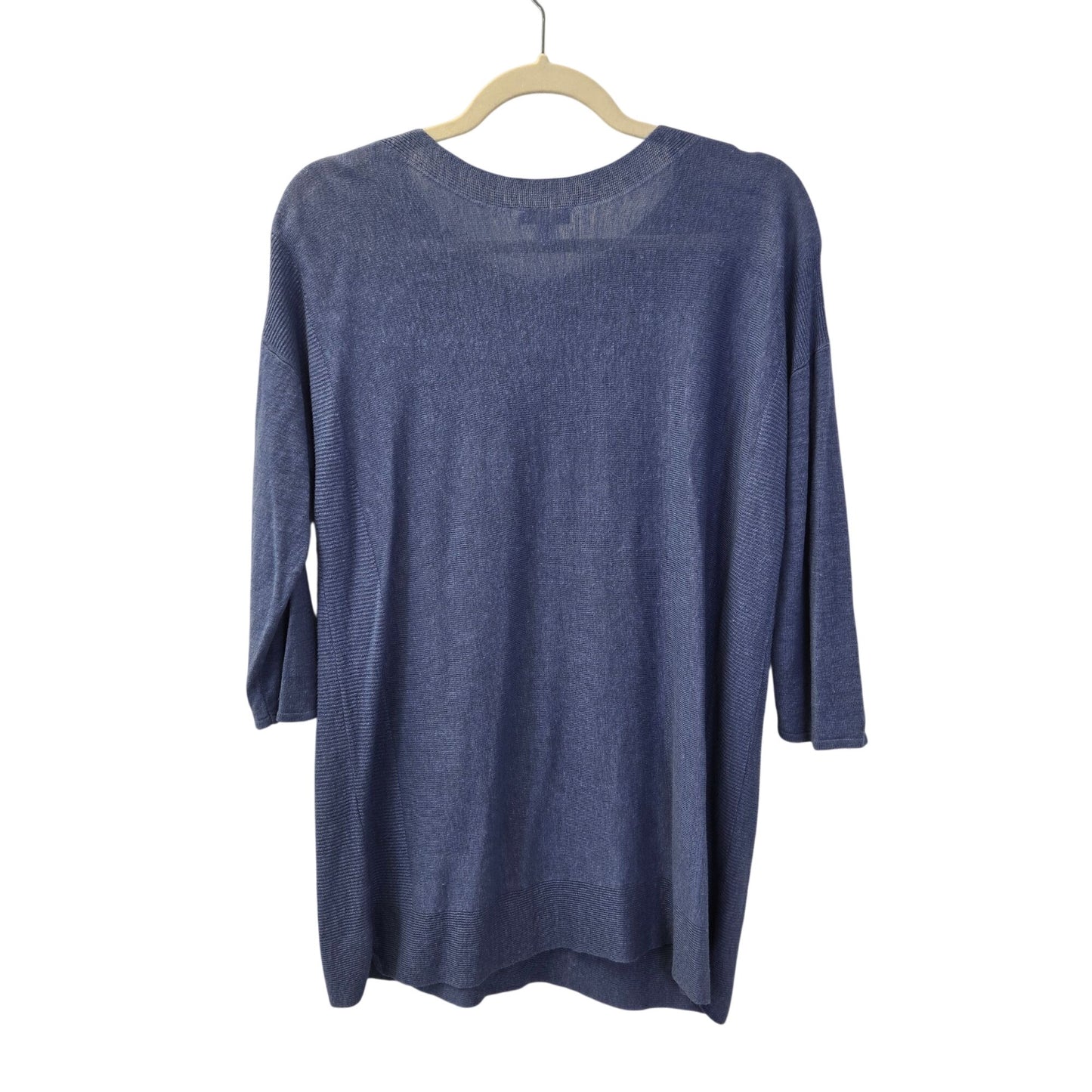 J. Jill Linen Blend Elbow Sleeve Crewneck Lightweight Sweater Size Medium TALL