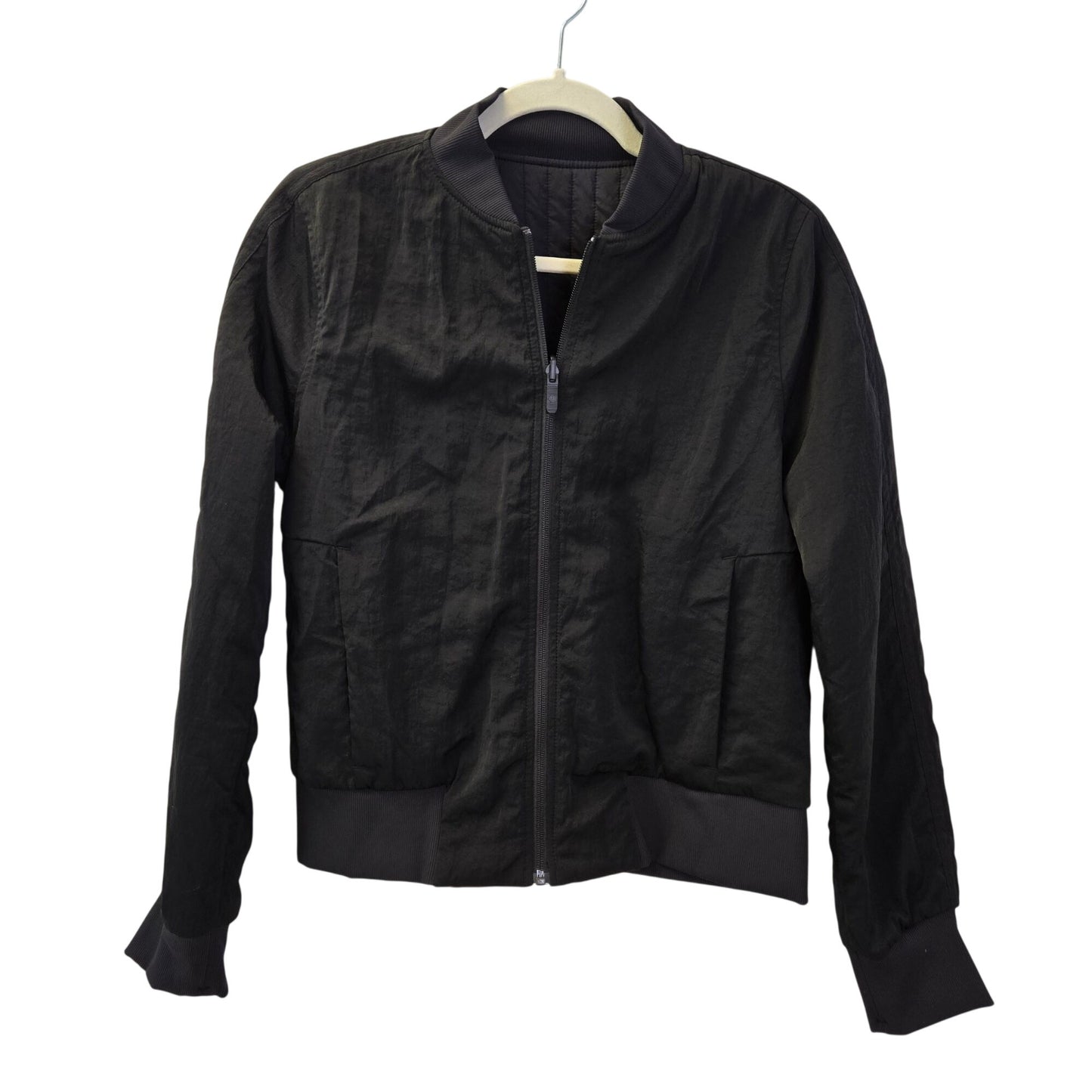 Lululemon Non-Stop Reversible Bomber Jacket Raw Linen in Black Size 8