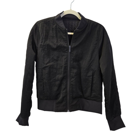 Lululemon Non-Stop Reversible Bomber Jacket Raw Linen in Black Size 8