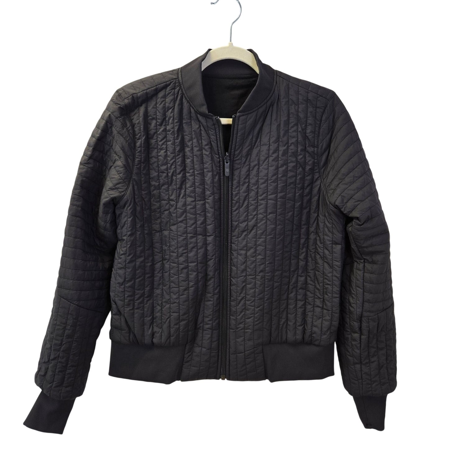 Lululemon Non-Stop Reversible Bomber Jacket Raw Linen in Black Size 8
