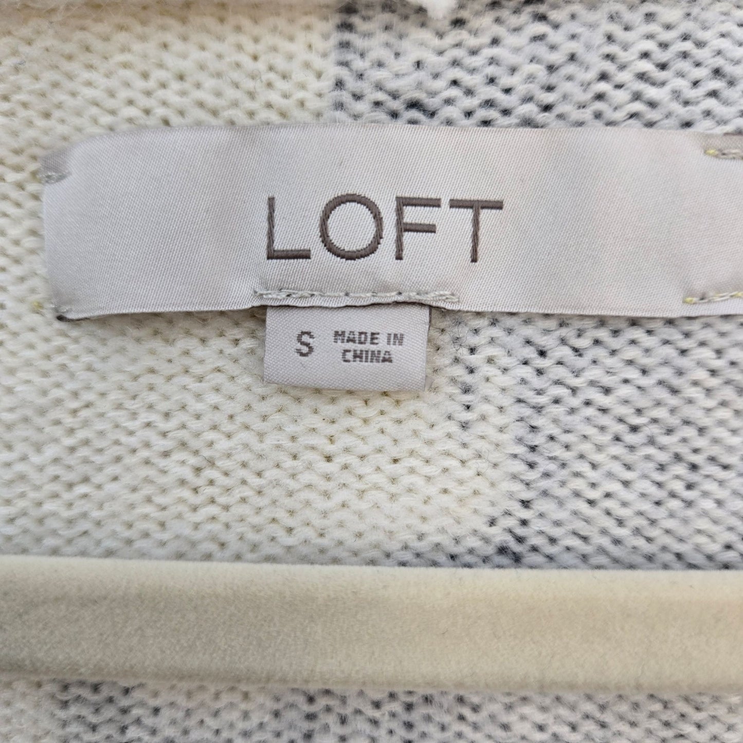 Loft Floral V-Neck Cotton Blend Sweater Size Small