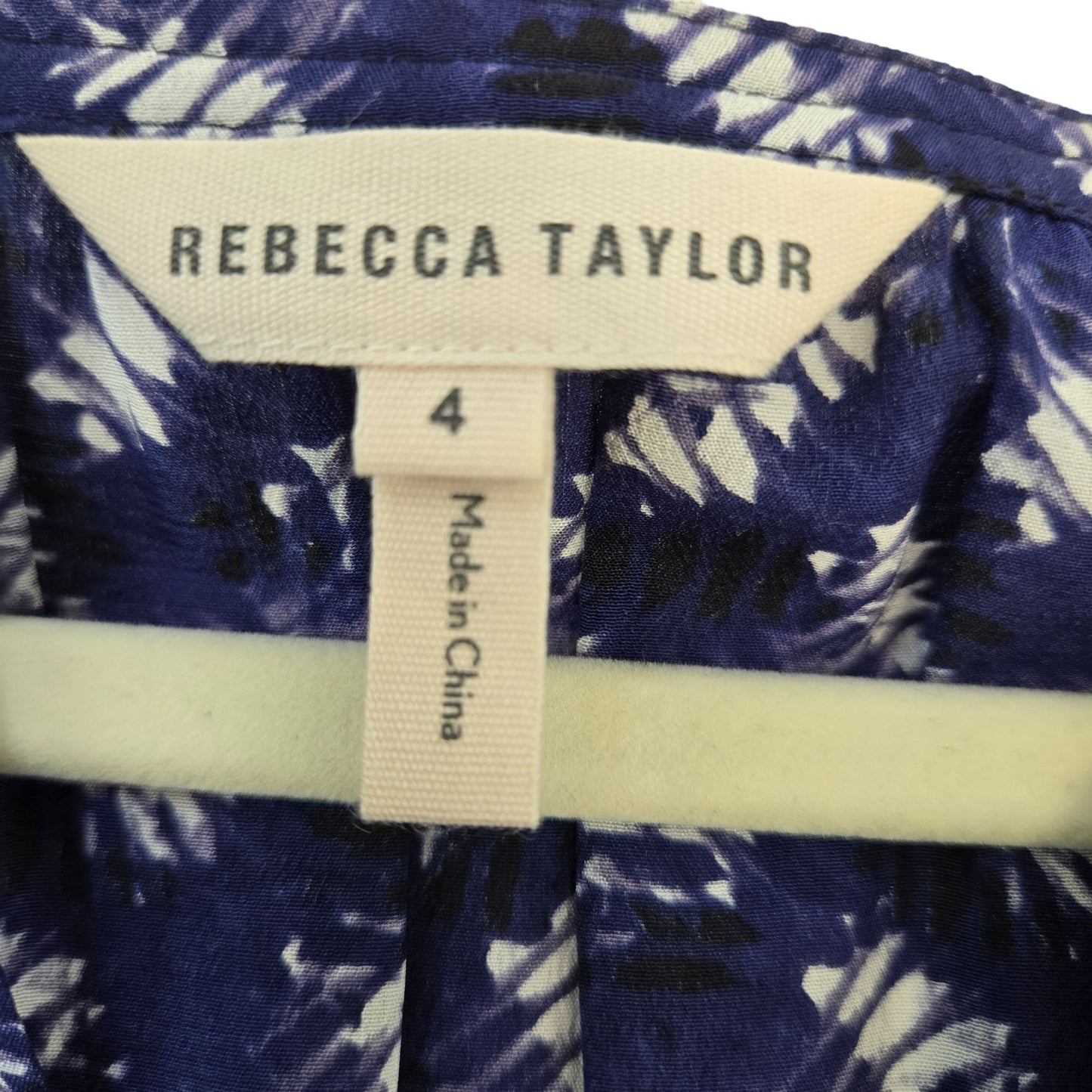 Rebecca Taylor 100% Silk Graphic Print Fit & Flare Mini Dress Size 4