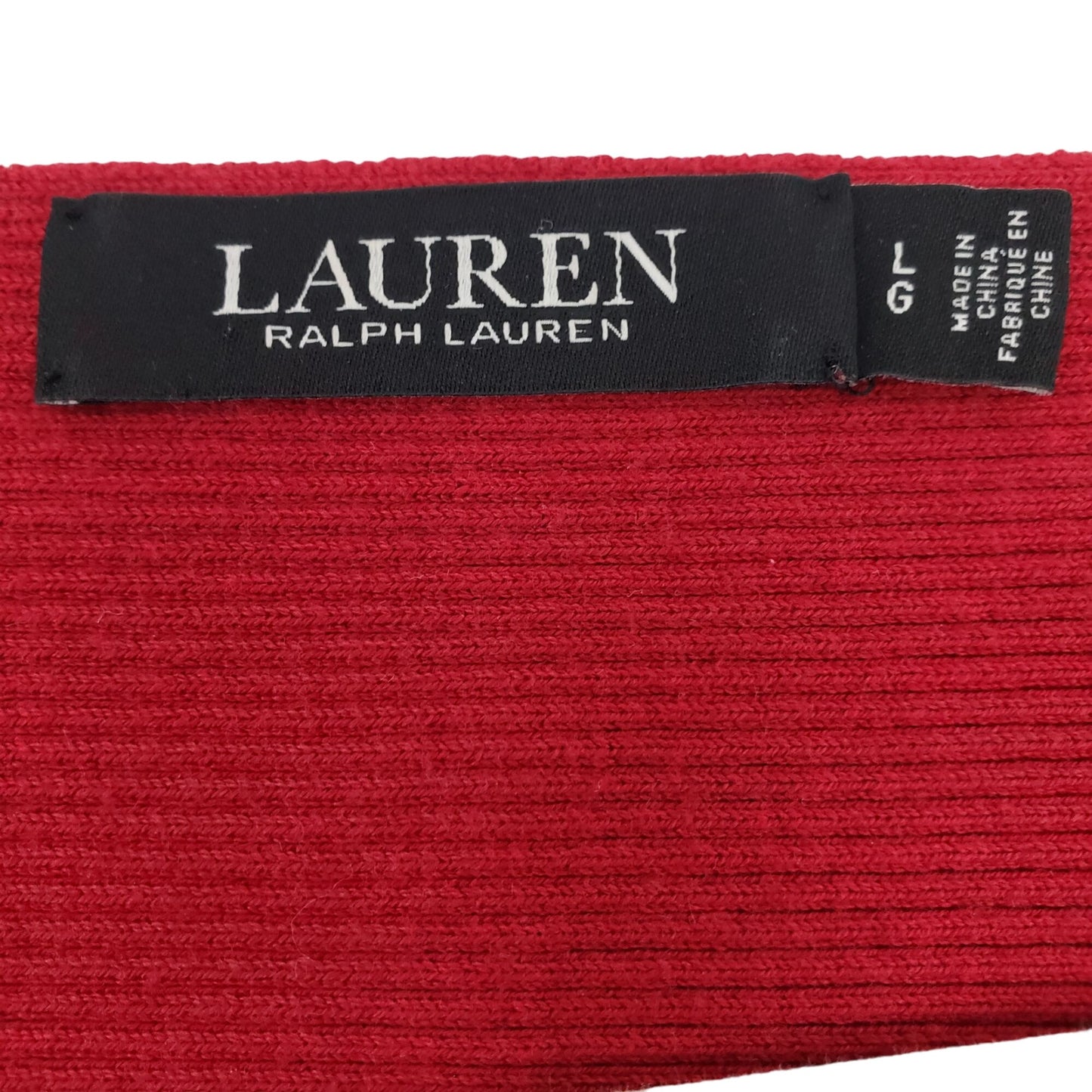 Lauren Ralph Lauren Black Label Dolman Sleeve Ribbed Crop Sweater Size Large