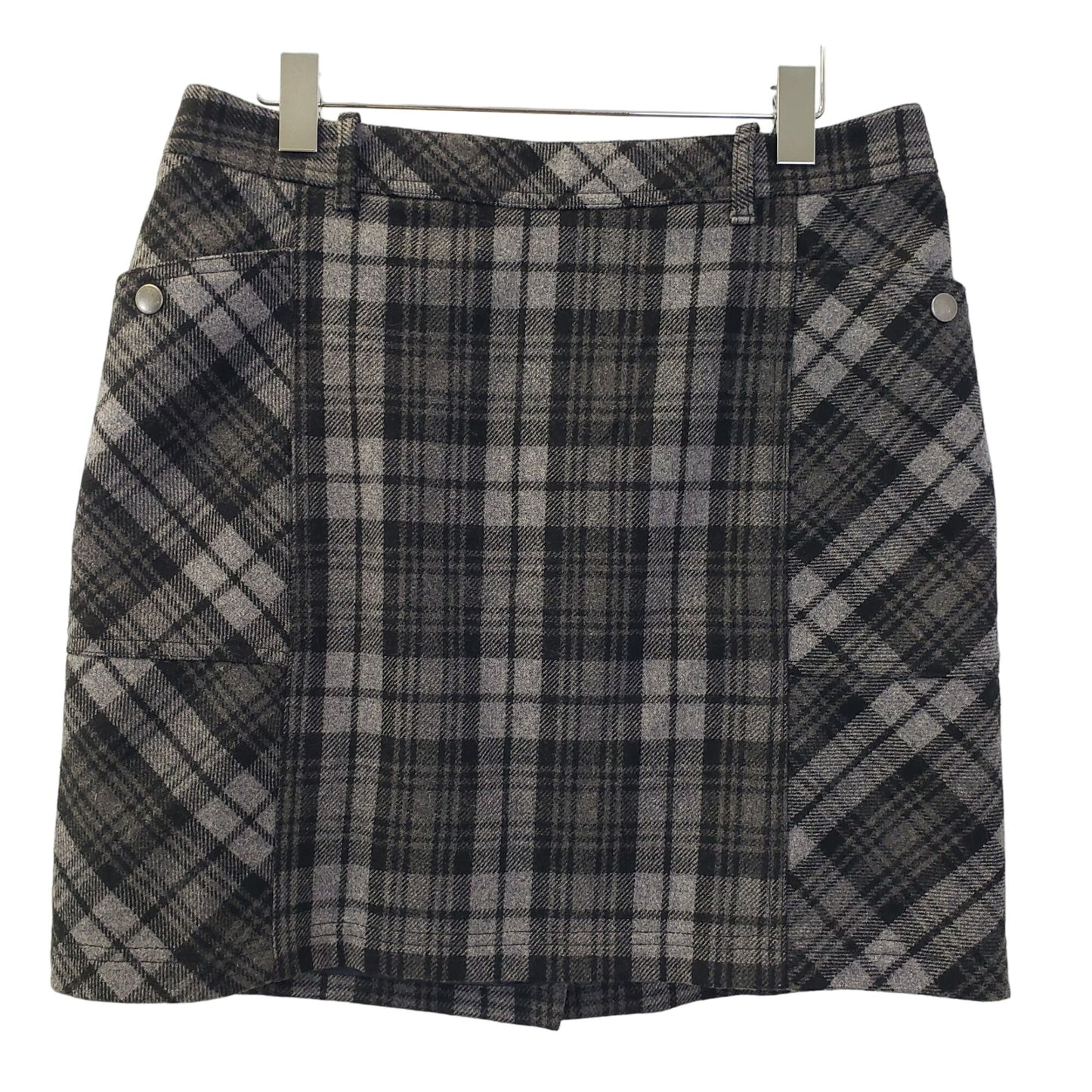 Eddie Bauer Wool Blend Plaid Mini Skirt Size 8