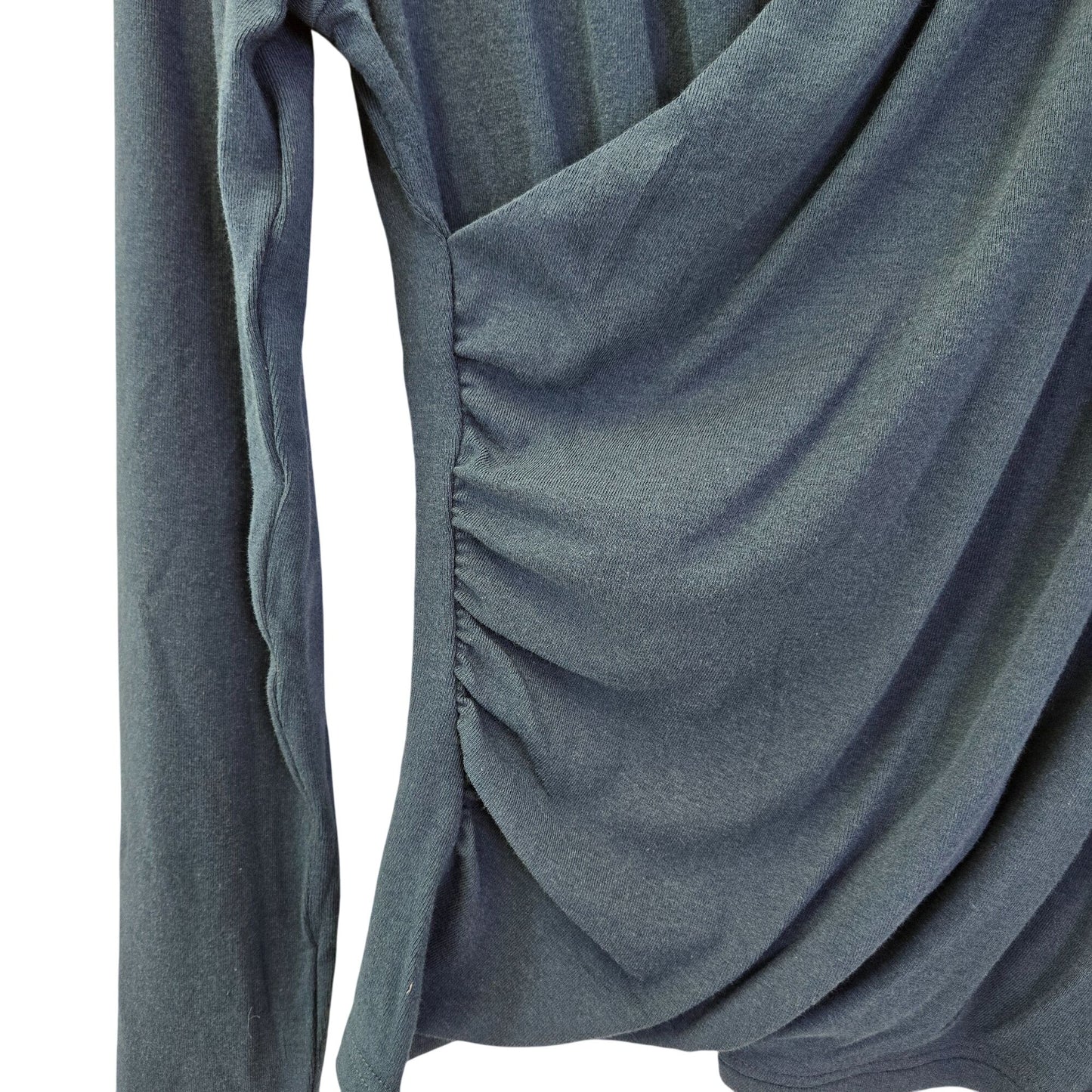 NWT OGL Surplice Wrap Side Ruched Long Sleeve Top Size Medium