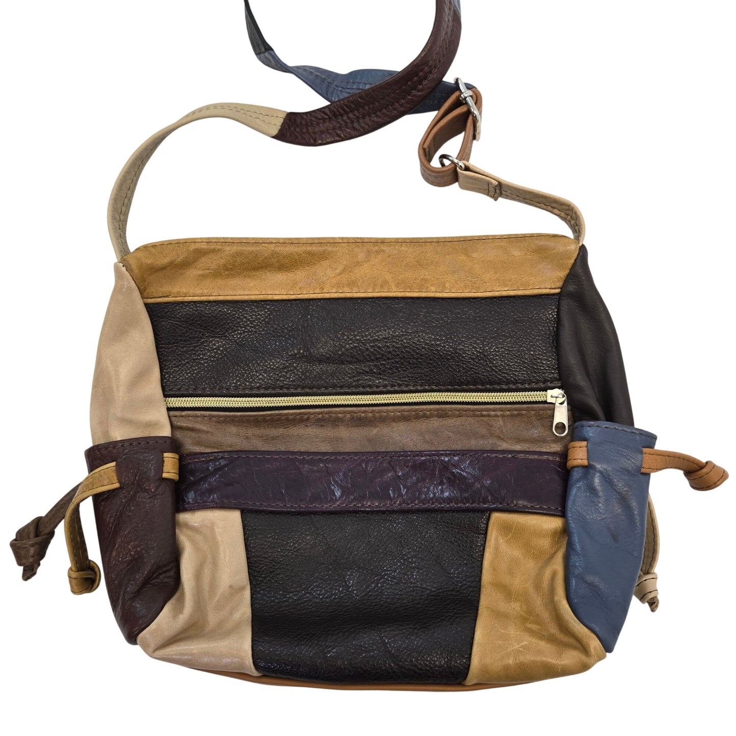 Unbranded Leather Patchwork Boho Crossbody Bag