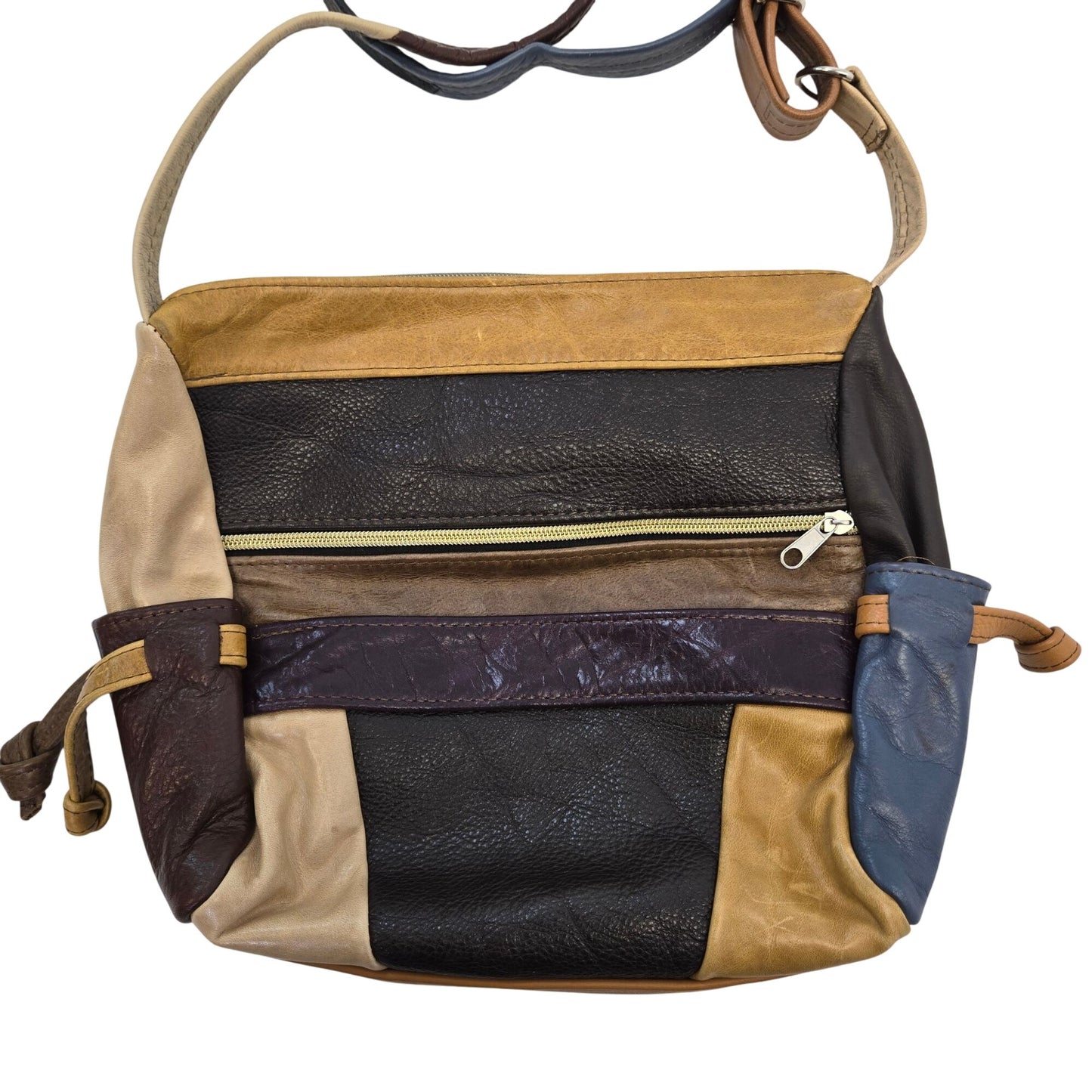 Unbranded Leather Patchwork Boho Crossbody Bag