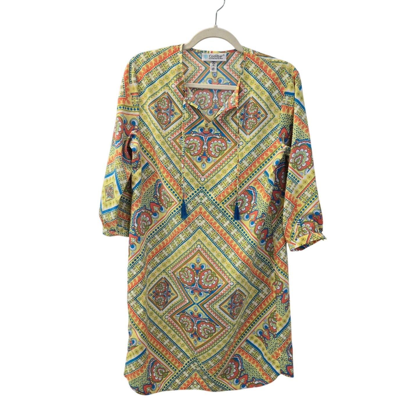 Coolibar Mixed Print Sun Protection Cover Up Swim Dress Size XS