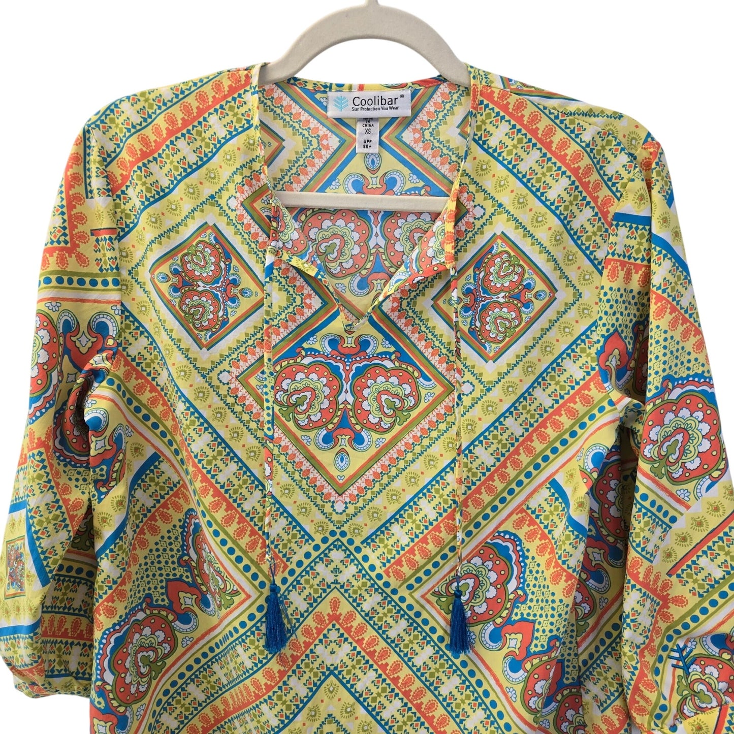 Coolibar Mixed Print Sun Protection Cover Up Swim Dress Size XS