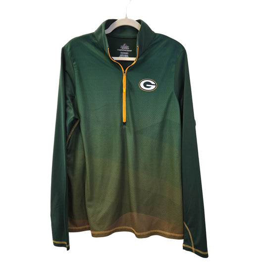 Majestic Green Bay Packers Therma Base Half Zip Activewear Jacket Size 2XL