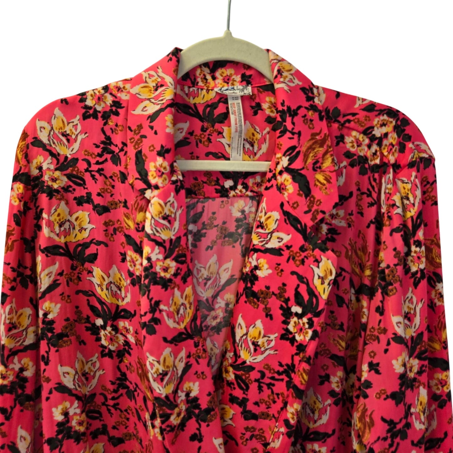 Intimately Free People Elsa Wrap Floral Bodysuit Size Medium