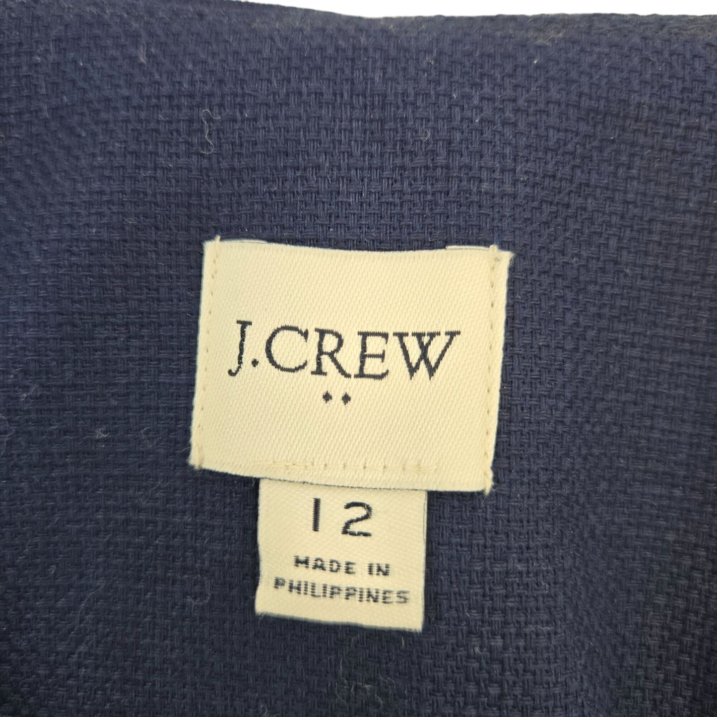 J. Crew Suiting Cotton Rickrack Trim Blazer Jacket Size 12