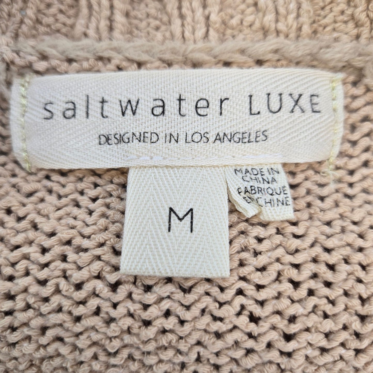 Saltwater Luxe Cotton Blend Color Block Longline Cardigan Sweater Size Medium
