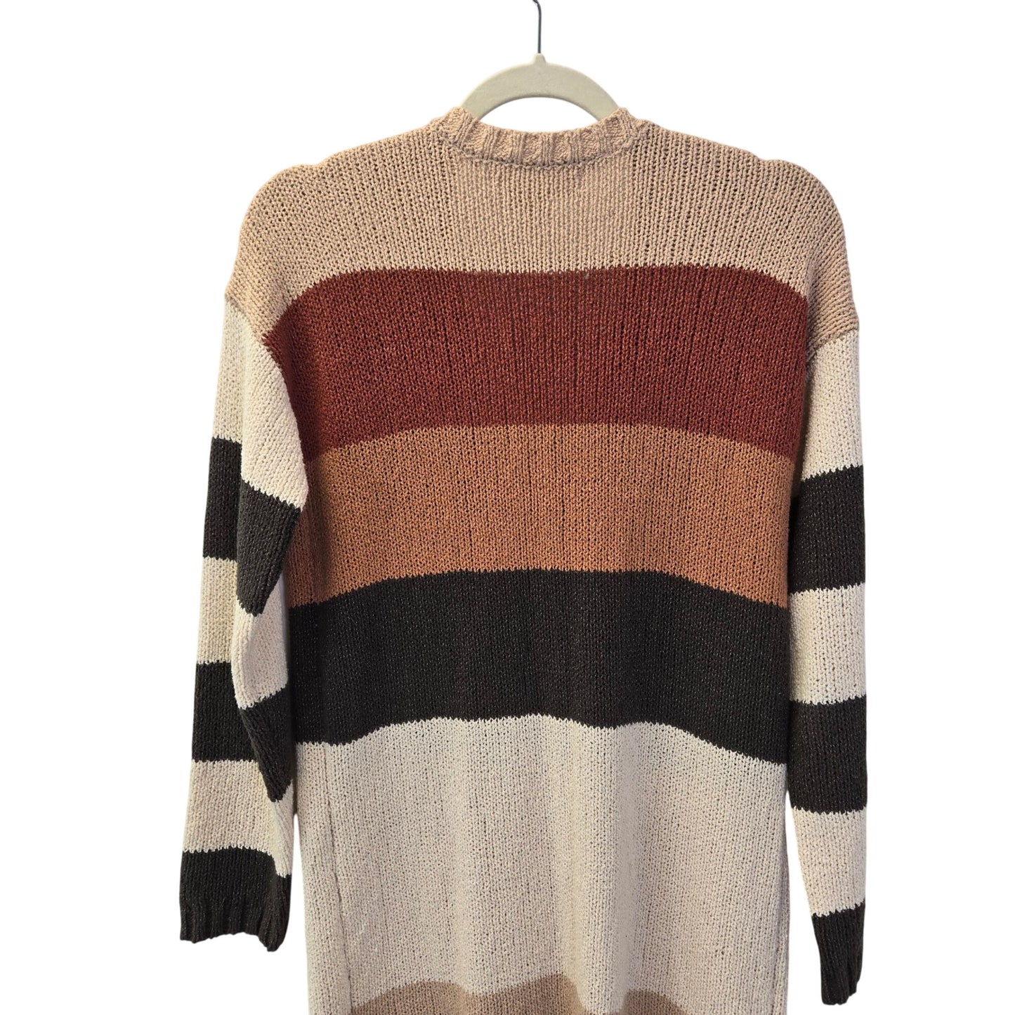 Saltwater Luxe Cotton Blend Color Block Longline Cardigan Sweater Size Medium