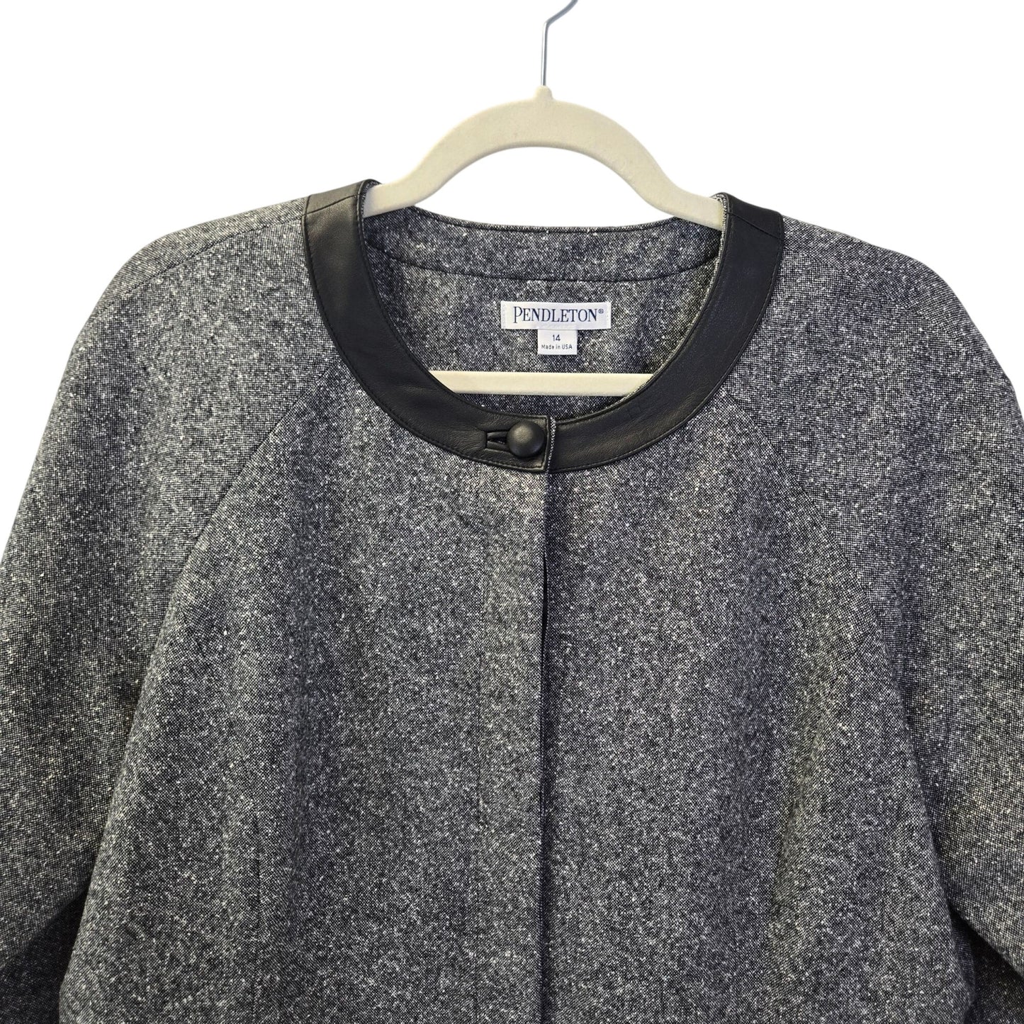 Pendleton Wool & Silk Blend Speckled Print Blazer Jacket Size 14