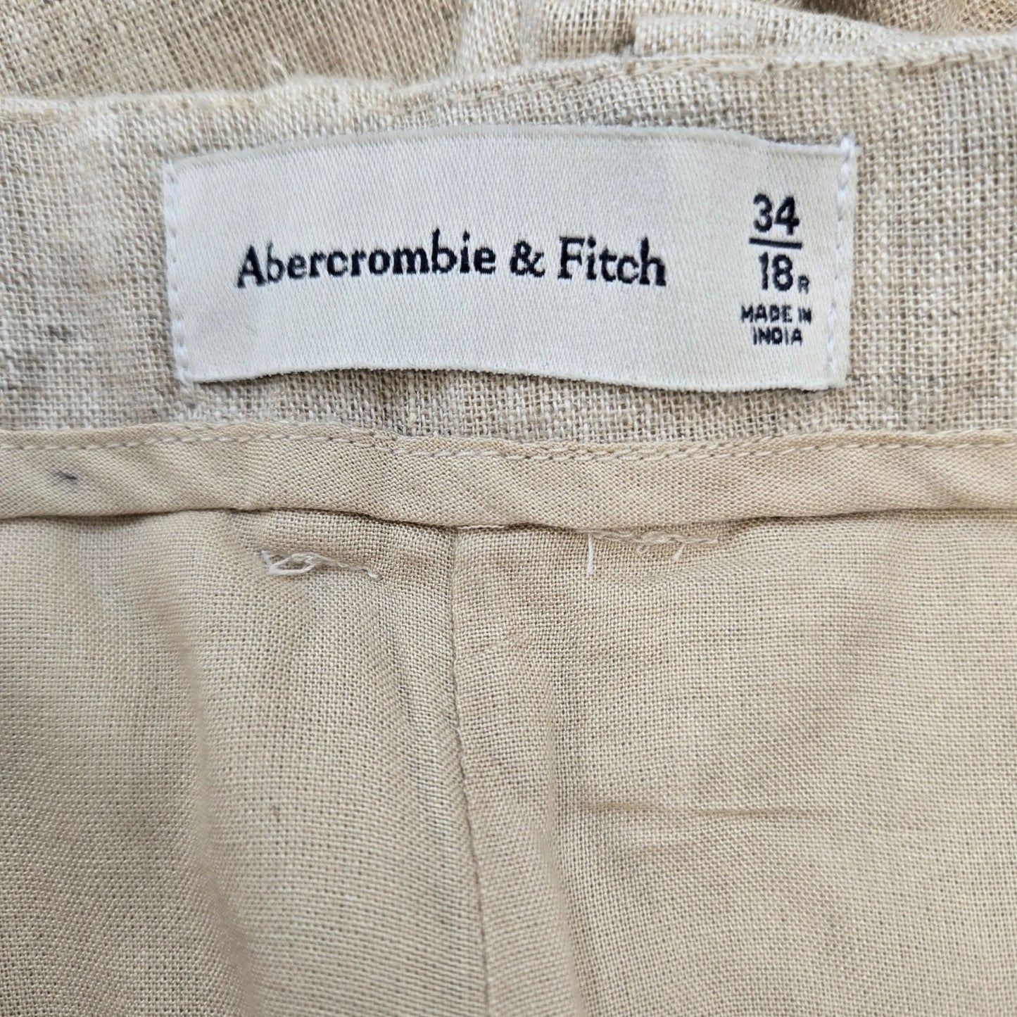 Abercrombie & Fitch Linen Blend Tailored Wide Leg Pants Size 34