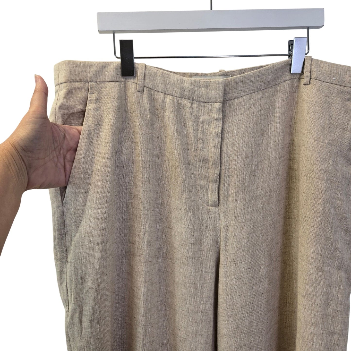 Abercrombie & Fitch Linen Blend Tailored Wide Leg Pants Size 34