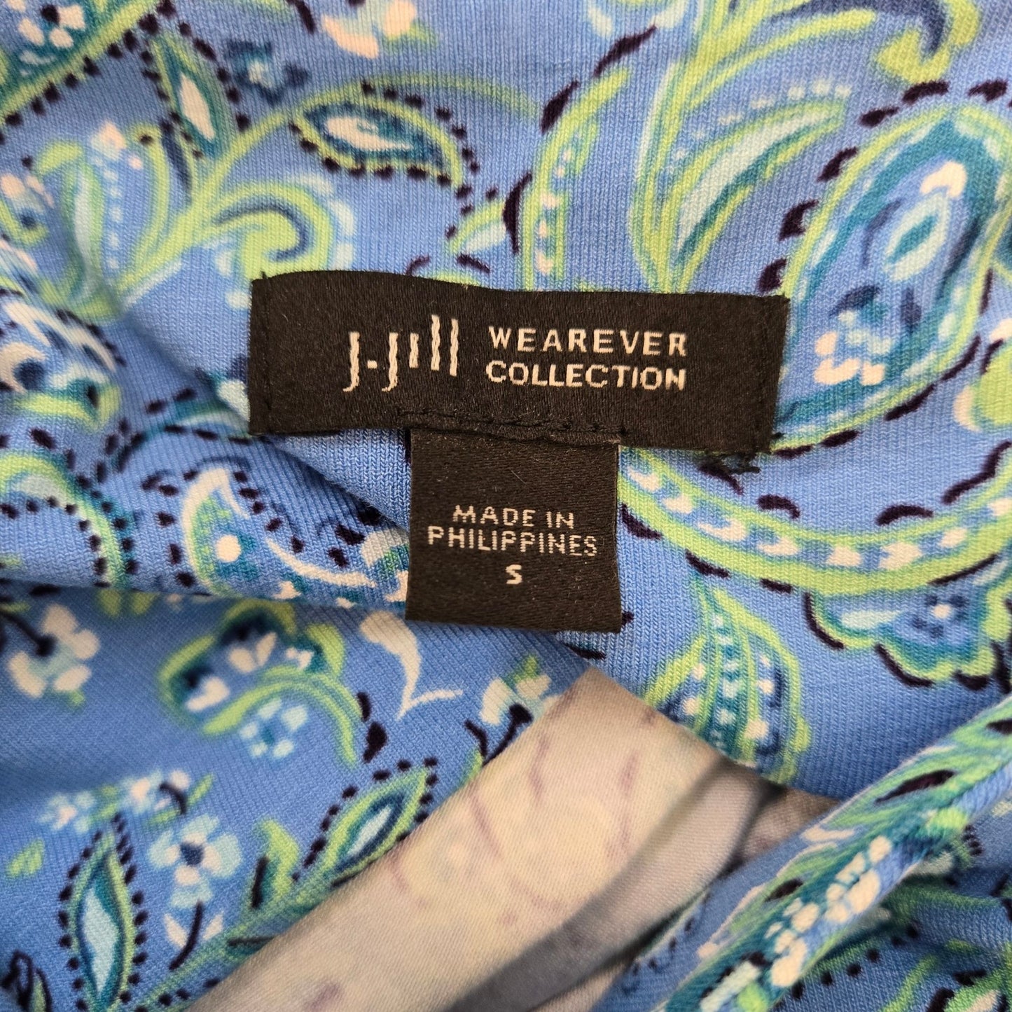 J. Jill Wearable Collection Paisley Print Short Sleeve Knee Length Dress Size Small