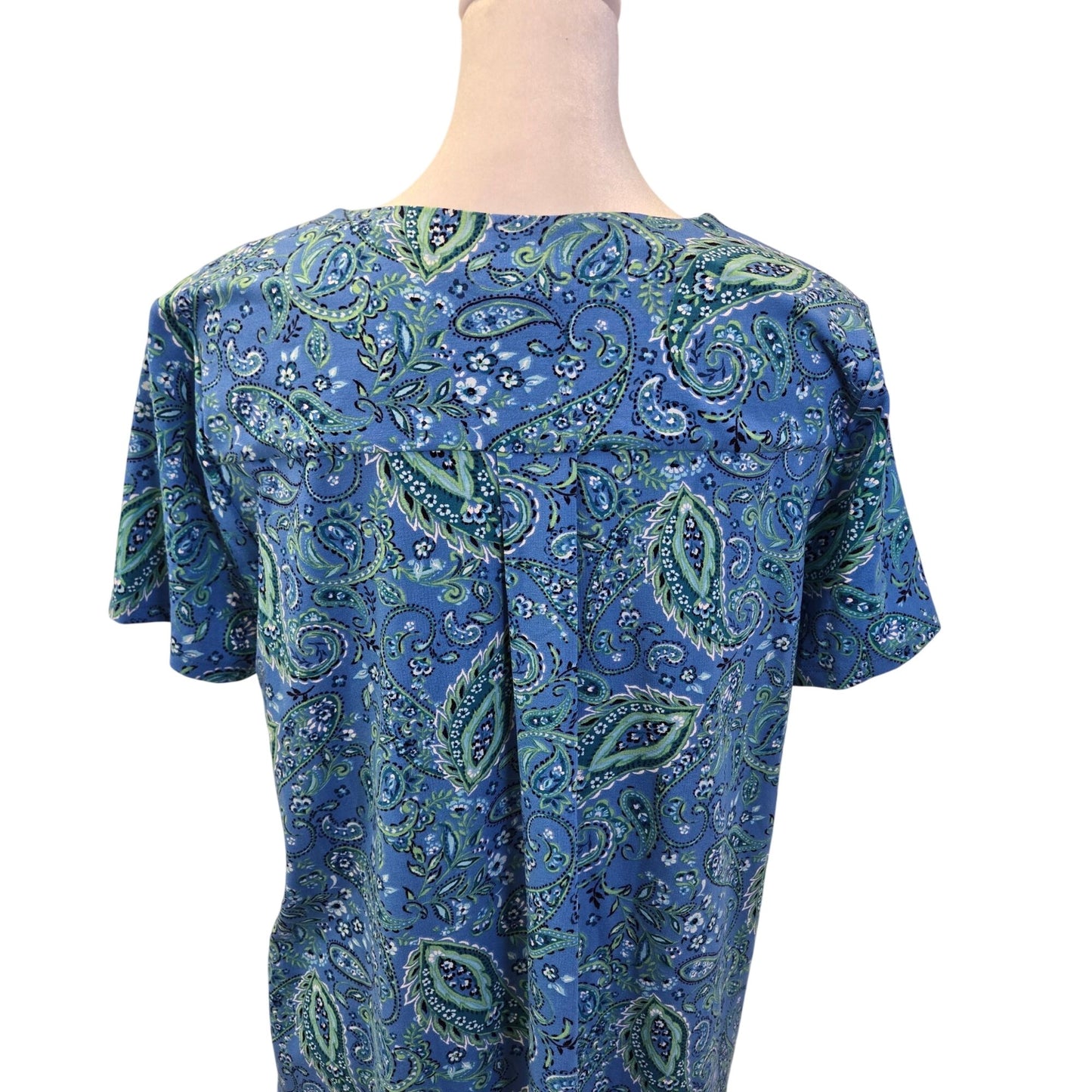 J. Jill Wearable Collection Paisley Print Short Sleeve Knee Length Dress Size Small