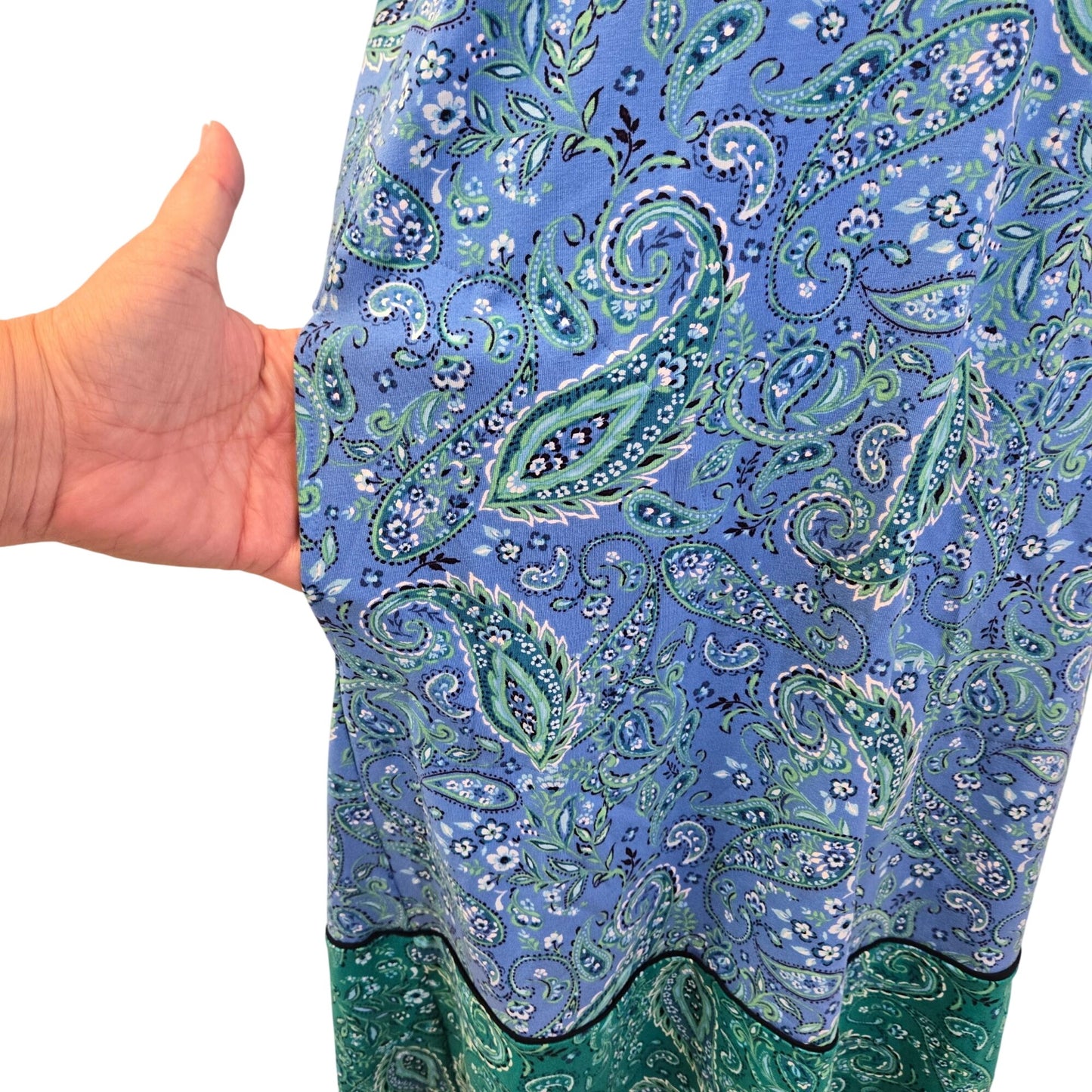 J. Jill Wearable Collection Paisley Print Short Sleeve Knee Length Dress Size Small