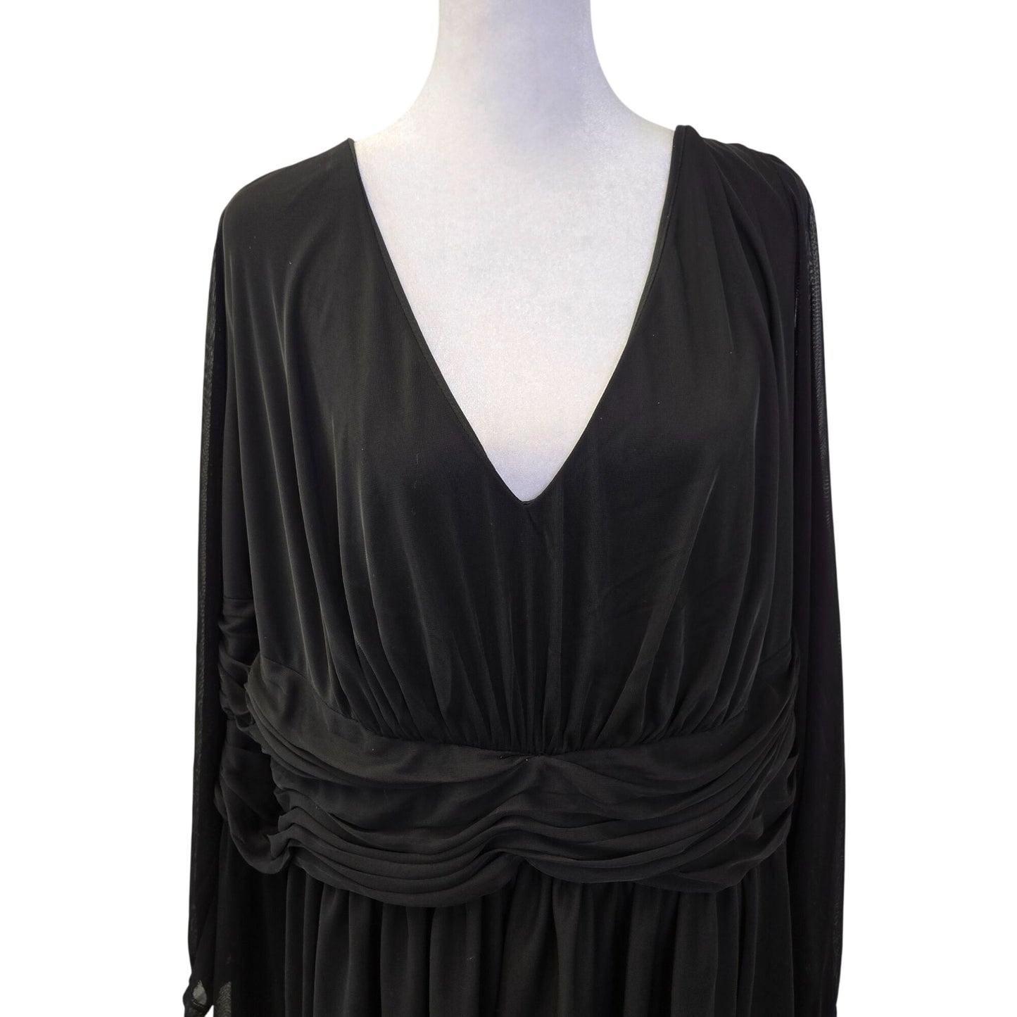 NWT DB Studio Celebrate Ruched Waist Long Sleeve Special Occasion Dress Size 26