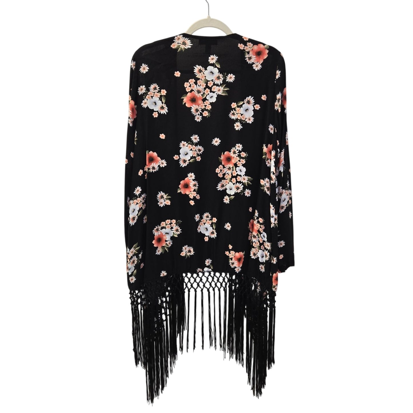 Torrid Floral Fringe Trim Kimono Duster Top Size Torrid 0/Large