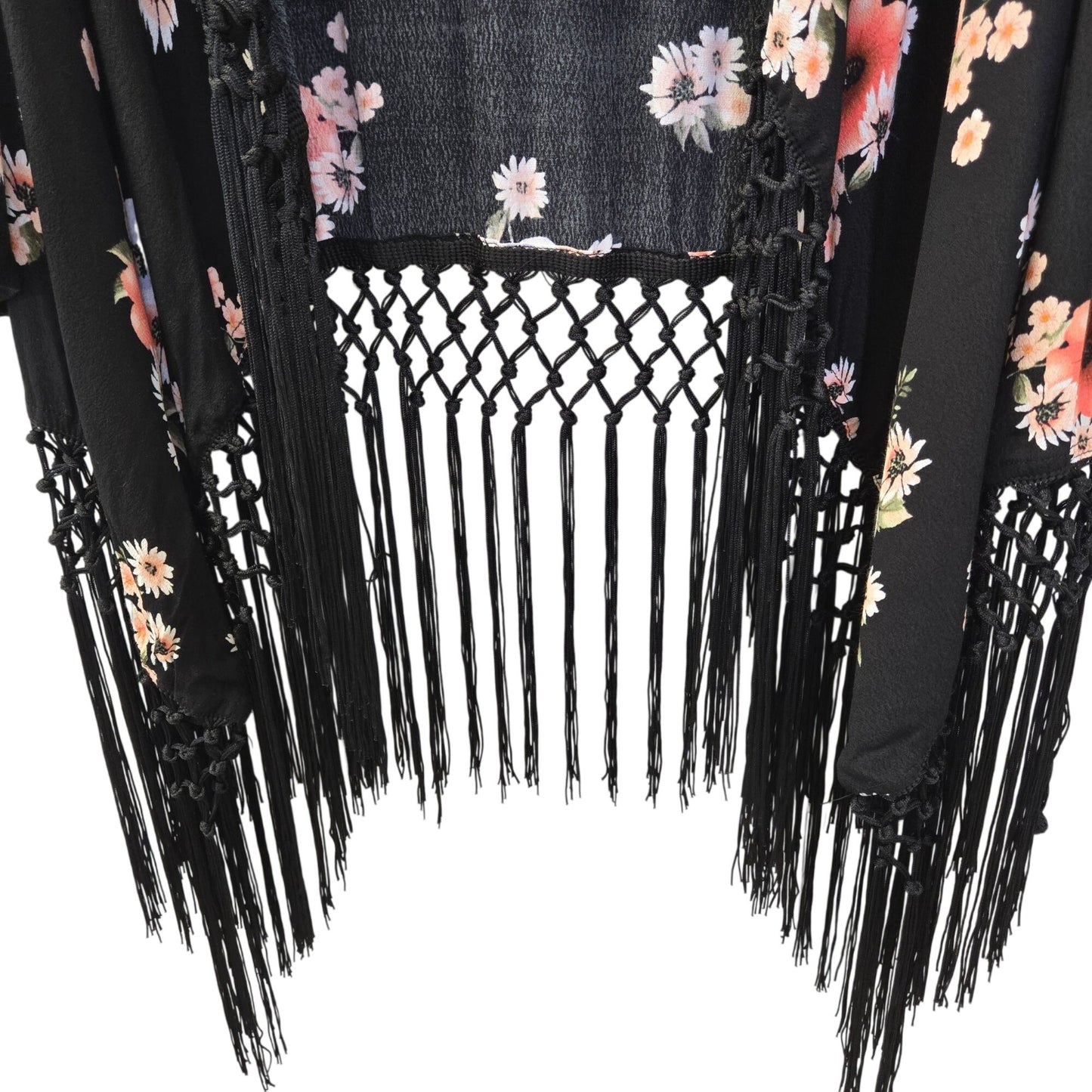 Torrid Floral Fringe Trim Kimono Duster Top Size Torrid 0/Large